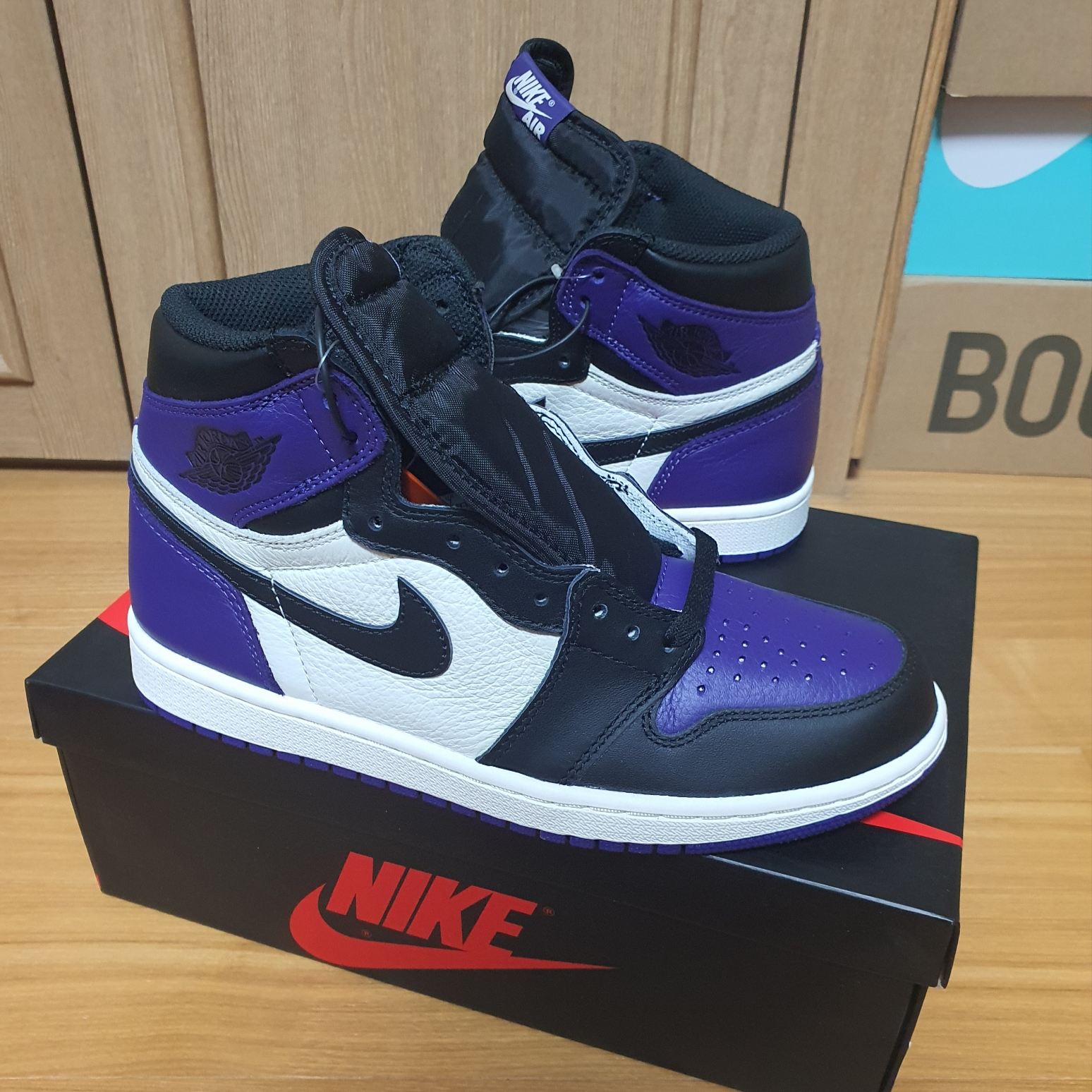Jordan 1 Retro High Court Purple 착용 스타일 - 5