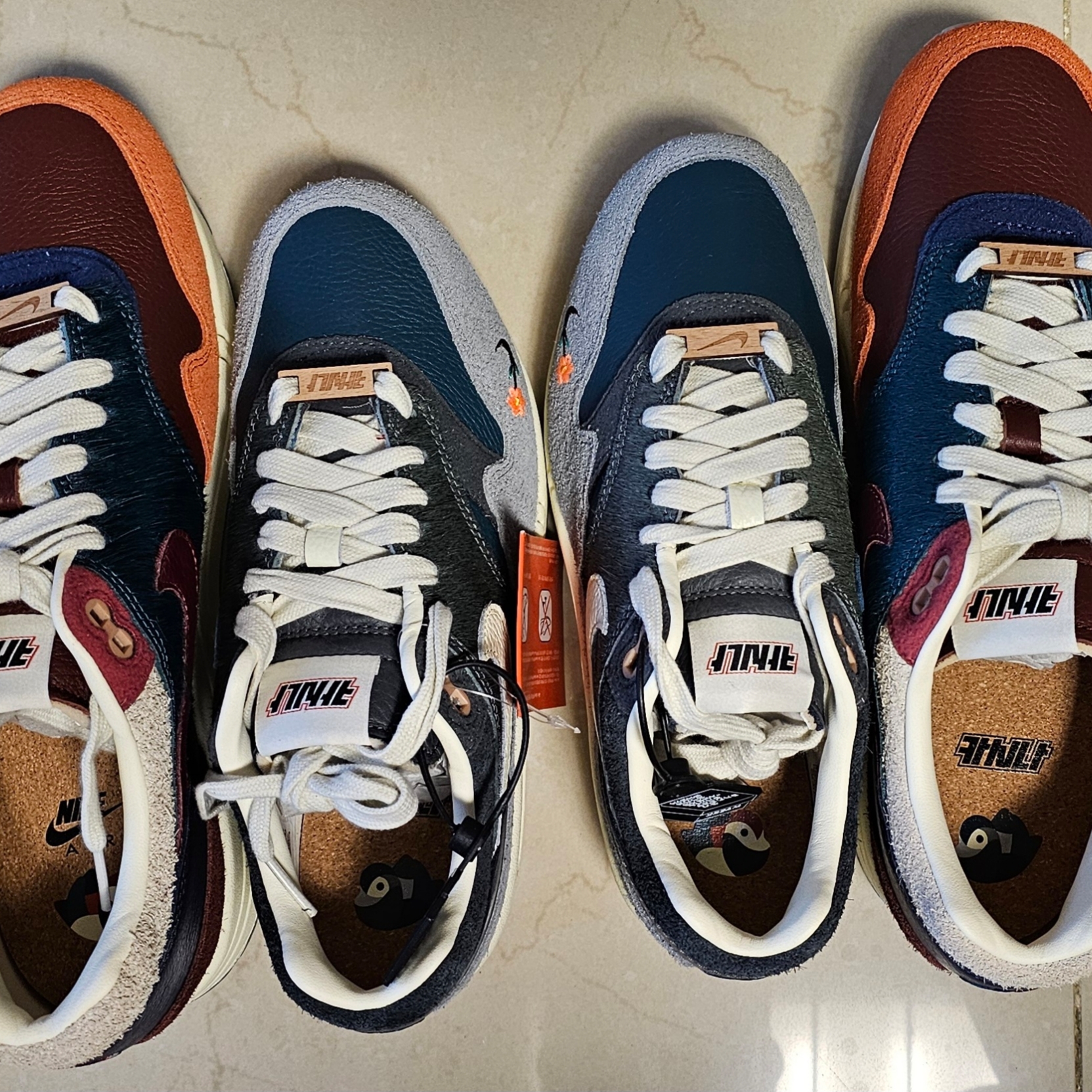Nike x Kasina Air Max 1 SP Won-Ang Particle Grey, Nike x Kasina Air Max 1 SP Won-Ang Orange 착용 스타일 - 4