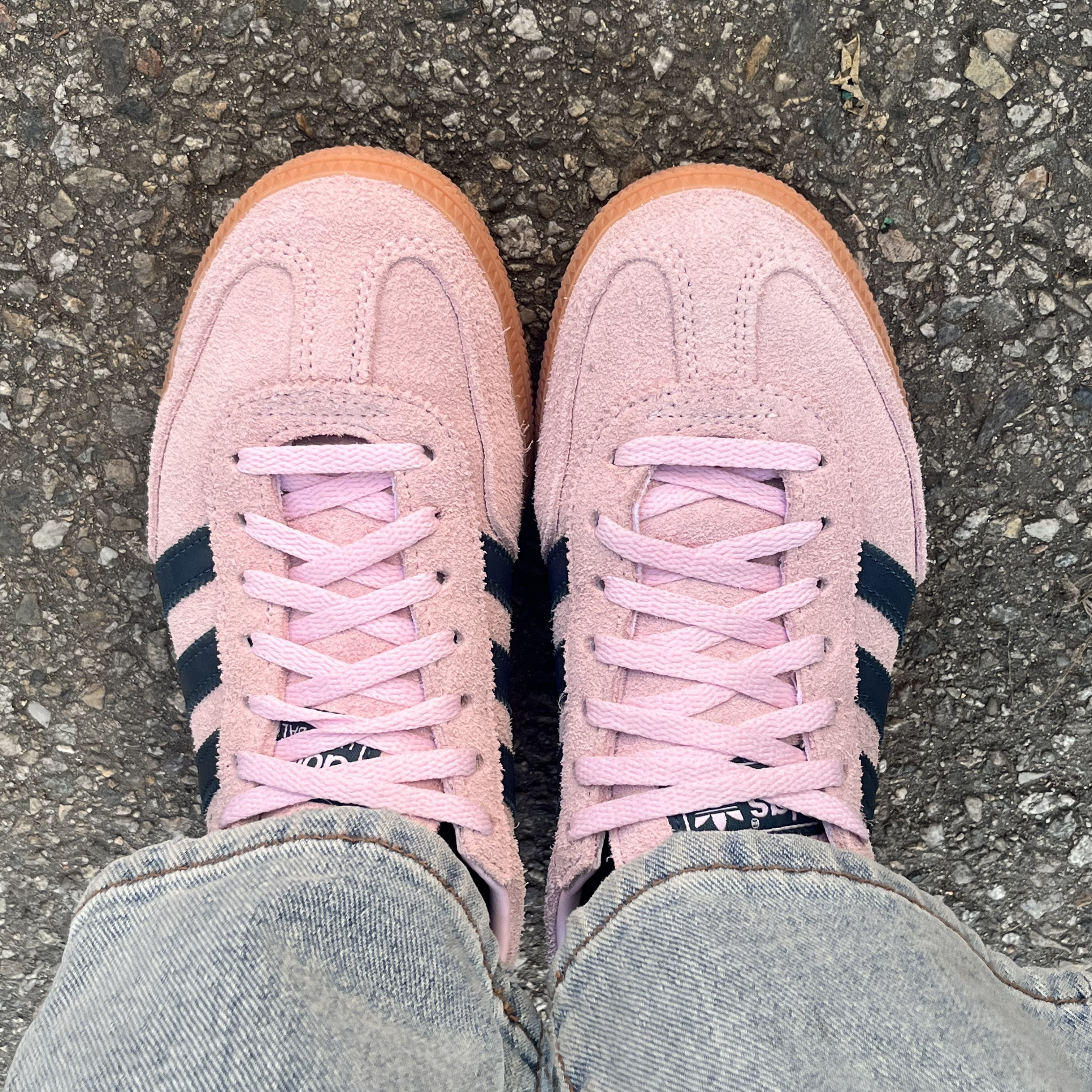 (W) Adidas Spezial Handball Clear Pink 착용 스타일