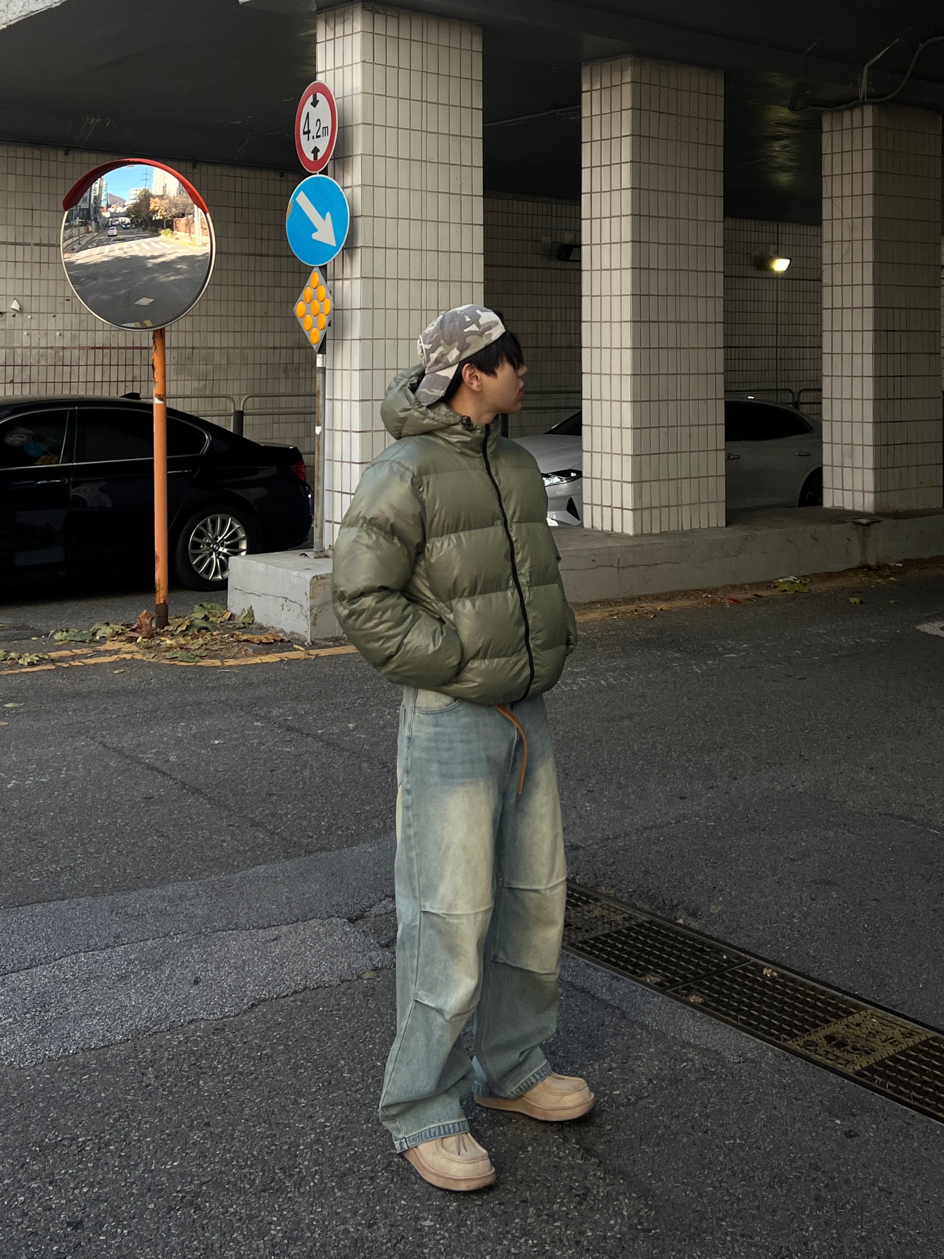 Our Legacy 2cm Belt on Hide Natural Hair, ETCE Ghost Cap Washed Camo 착용 스타일 - 4