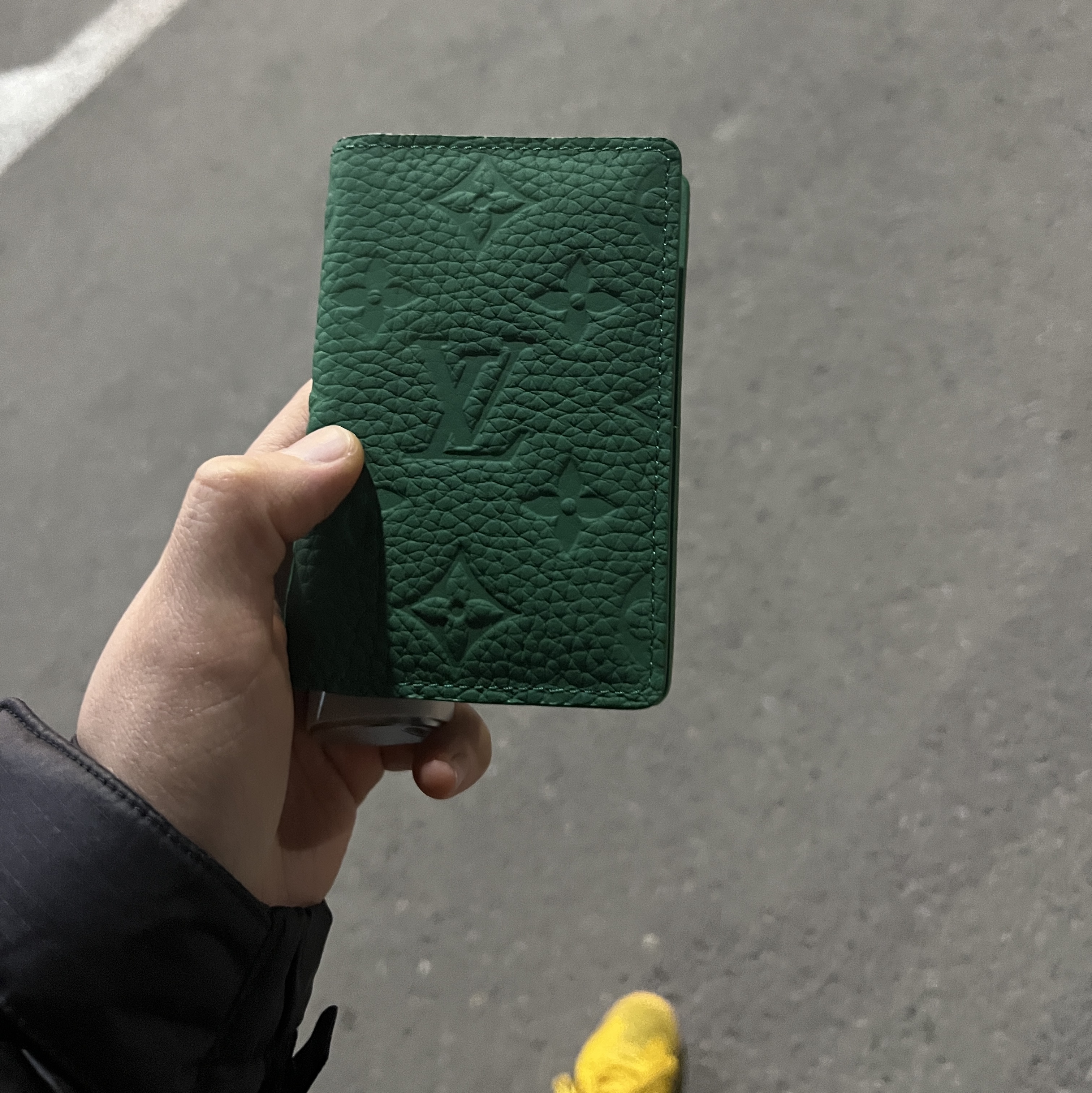 Louis Vuitton Pocket Oragnizer Taurillon Monogram Vert 착용 스타일