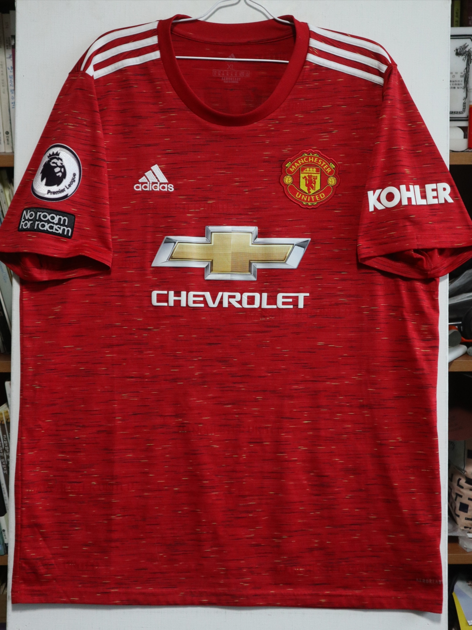 Adidas Manchester United 2020/21 Home Jersey Real Red - US Sizing (Non Marking Ver.) 착용 스타일 - 1