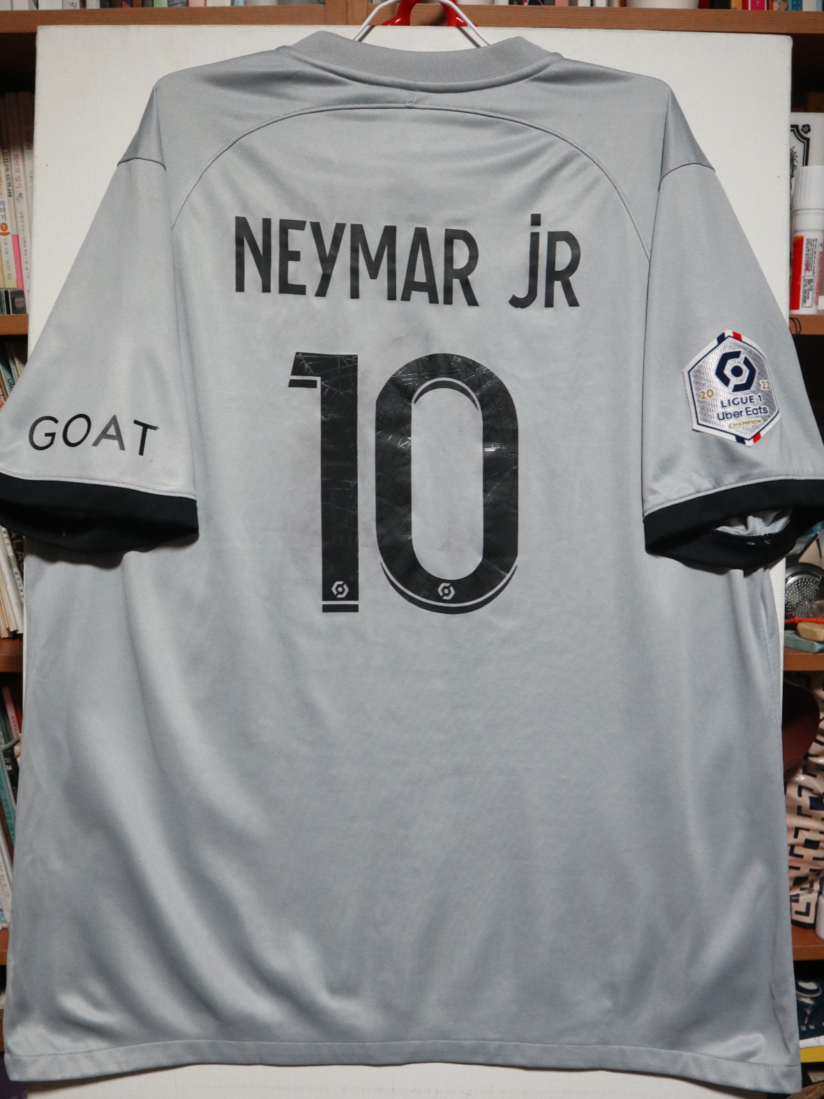 Jordan x Paris Saint-Germain 2022/23 Dri-Fit ADV Match Away Jersey Light Smoke Grey (Non Marking & Non Sponser Ver.) 착용 스타일 - 2