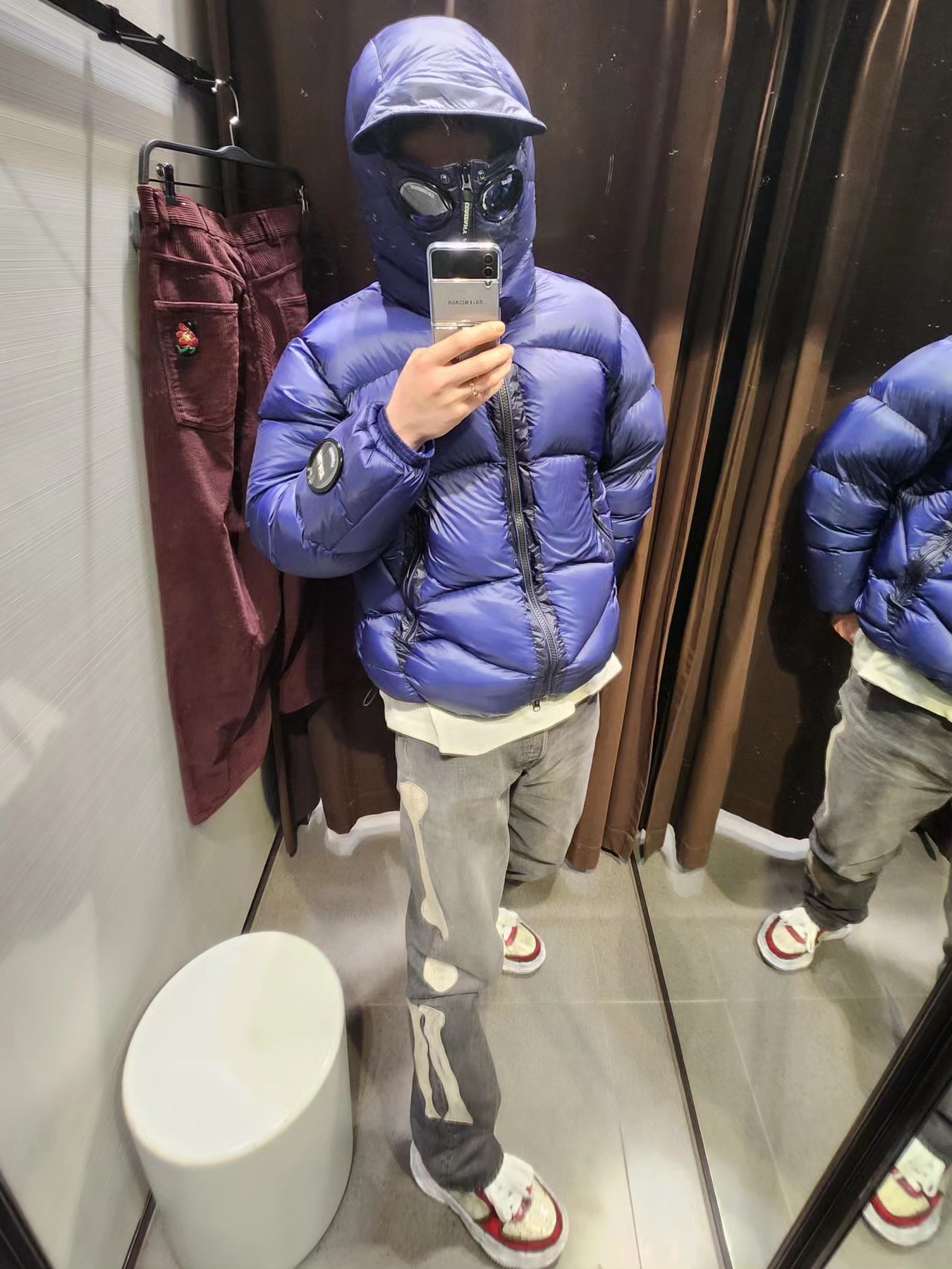 Palace x C.P. Company DD Shell Ripstop Explorer Jacket Mazarine Blue - 23FW, Maison Mihara Yasuhiro Wayne OG Sole Brushed Patent Low-top Sneakers Red 착용 스타일 - 2