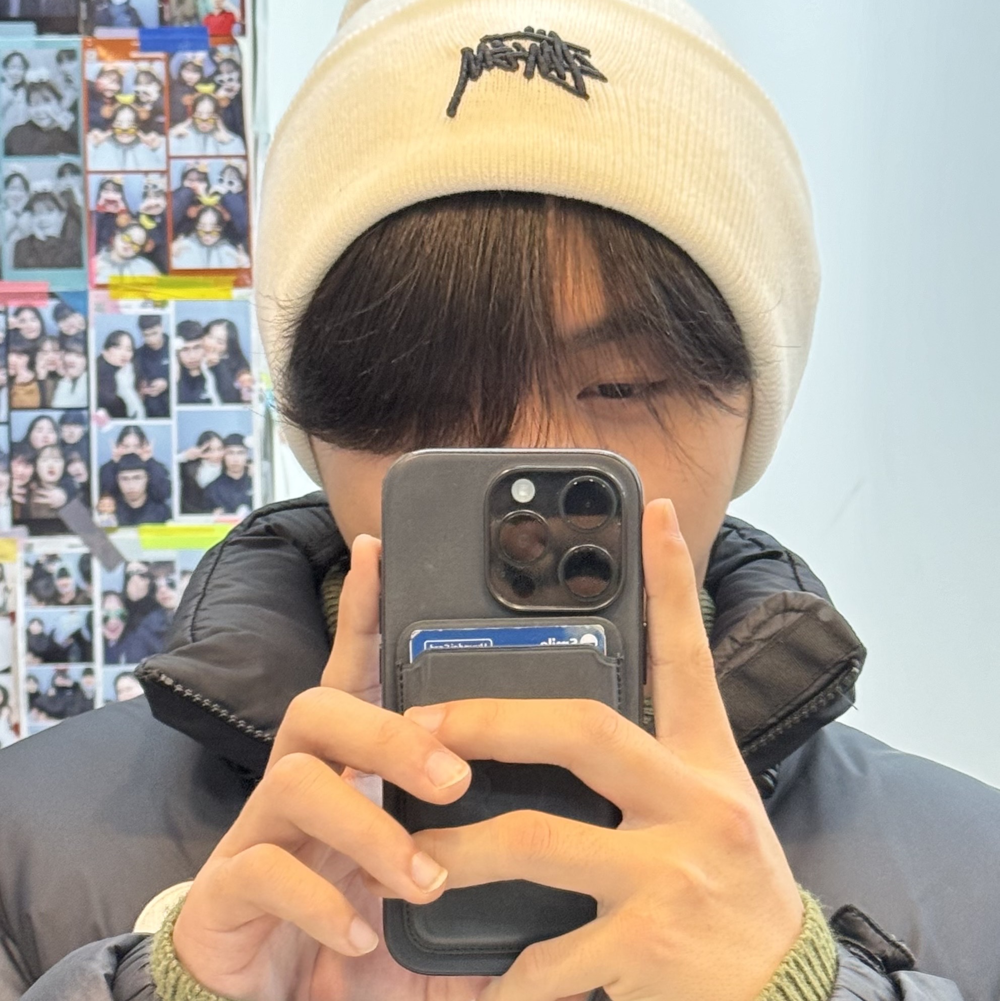 Nike x Stussy NRG Cuffed Beanie Summit White, The North Face 1996 Eco Nuptse Jacket Black 착용 스타일 - 1
