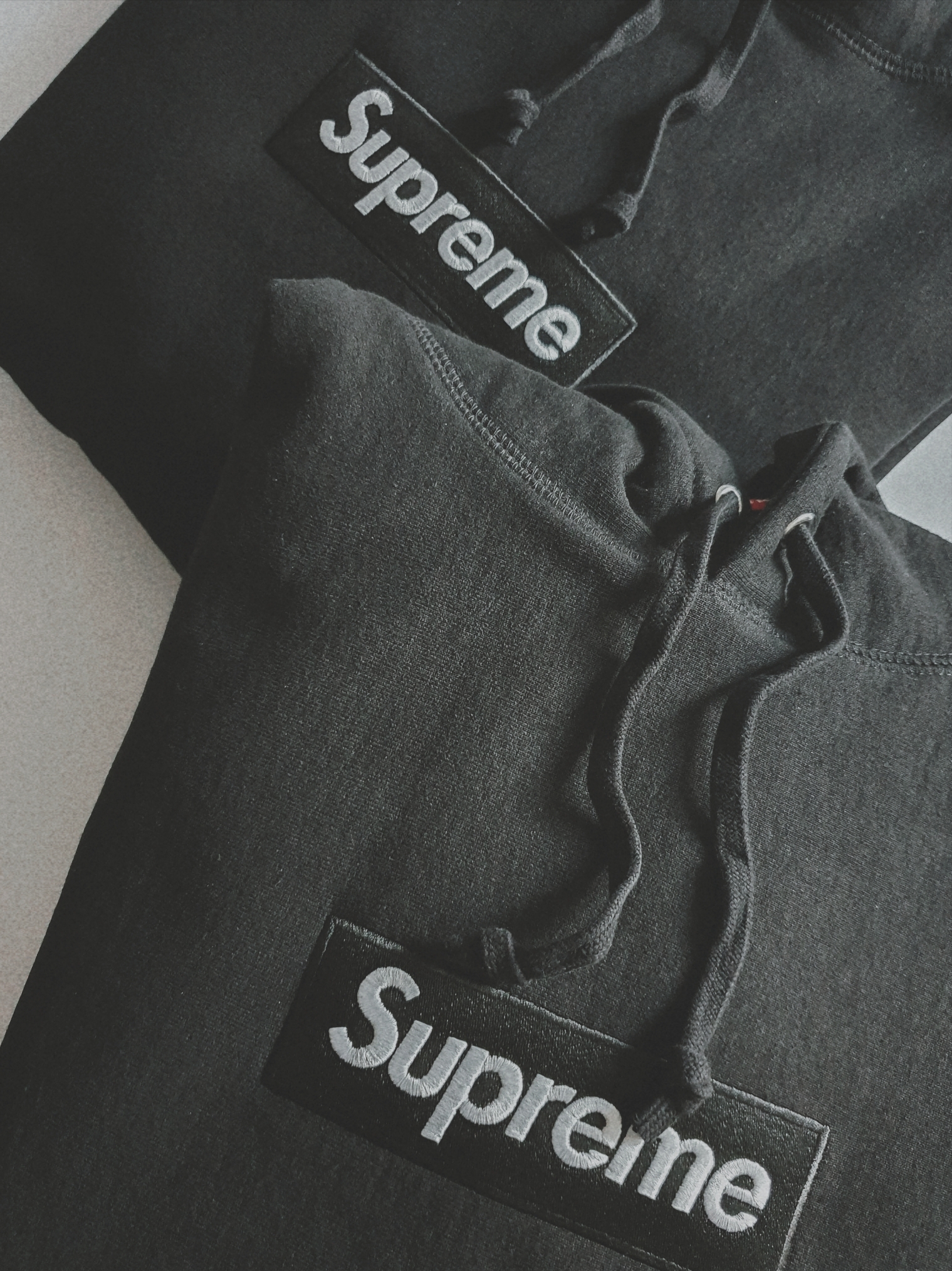 Supreme Box Logo Hooded Sweatshirt Black - 23FW 착용 스타일
