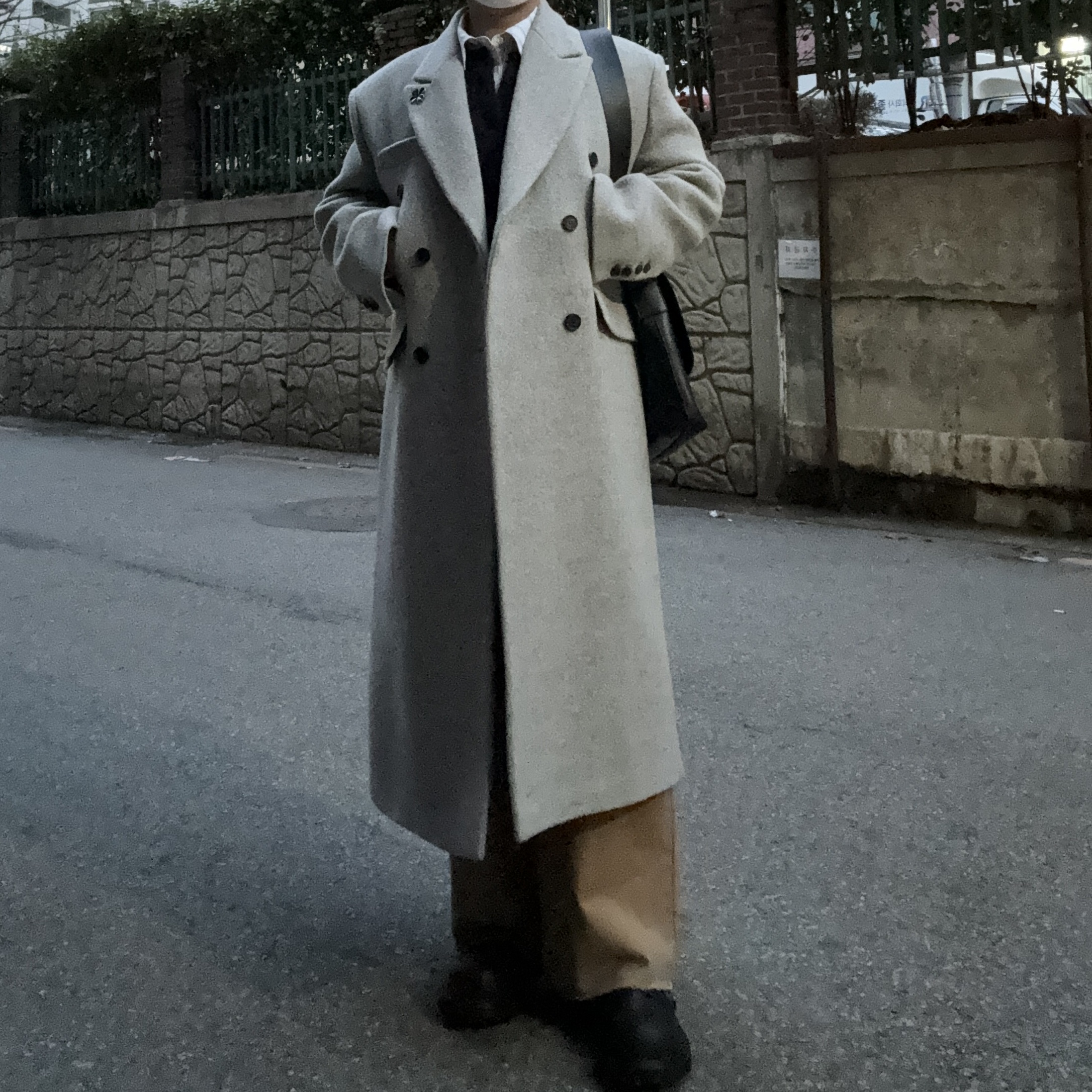 STU Mohair Cardigan Black 착용 스타일 - 1