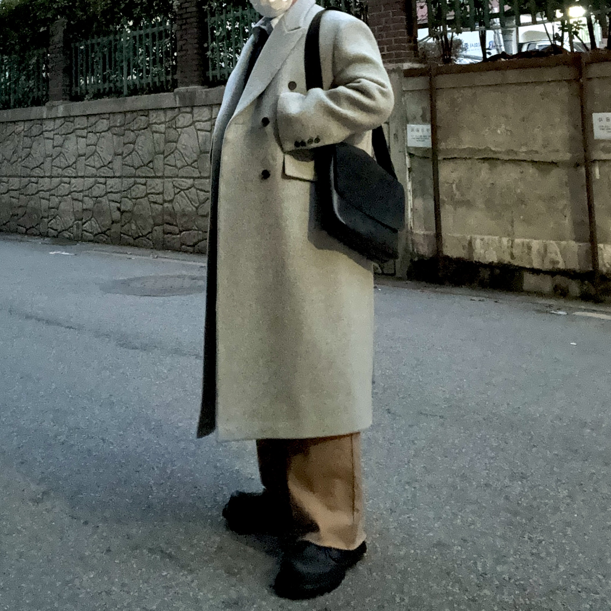 STU Mohair Cardigan Black 착용 스타일 - 2