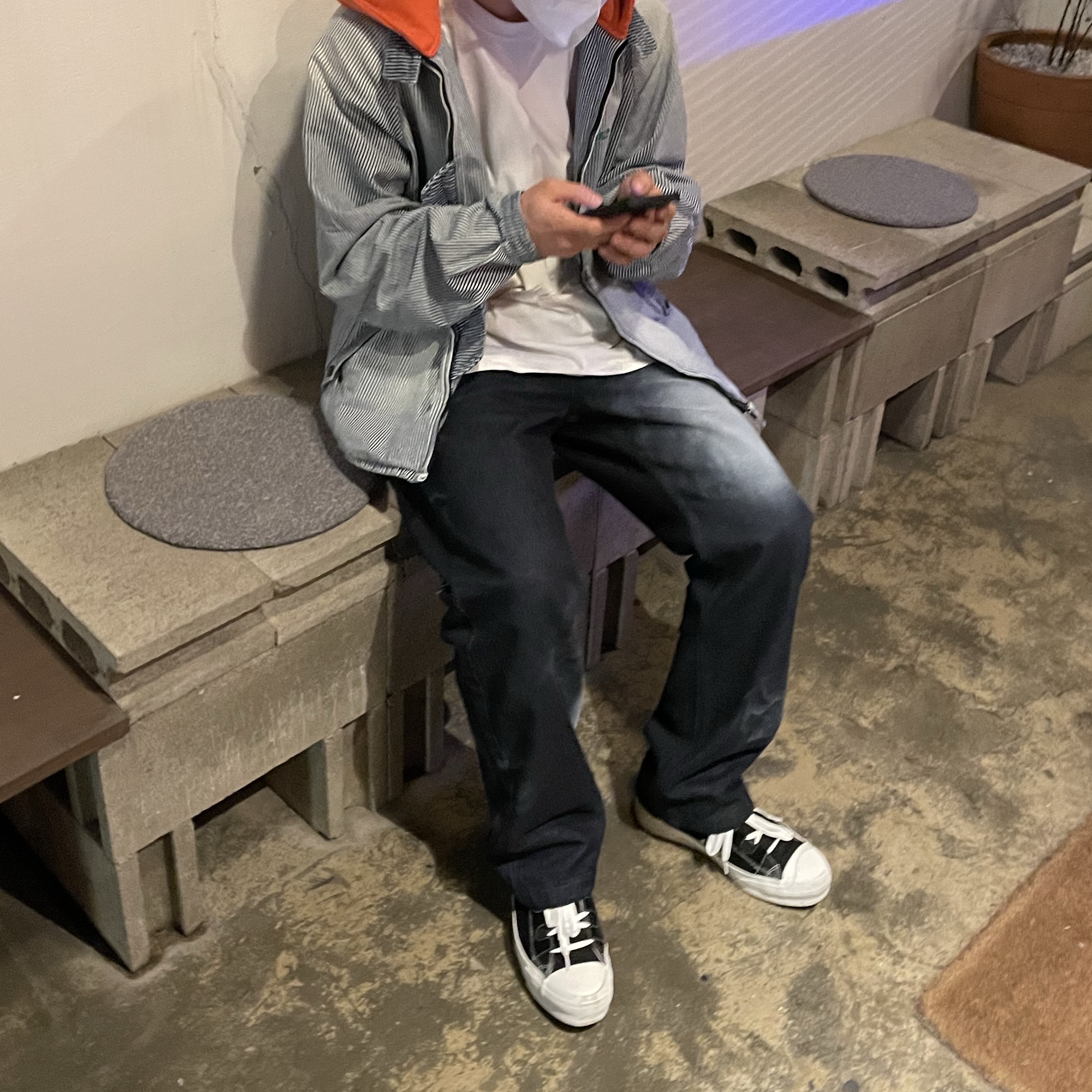 Ader Error Petri Jeans Blue 착용 스타일 - 2