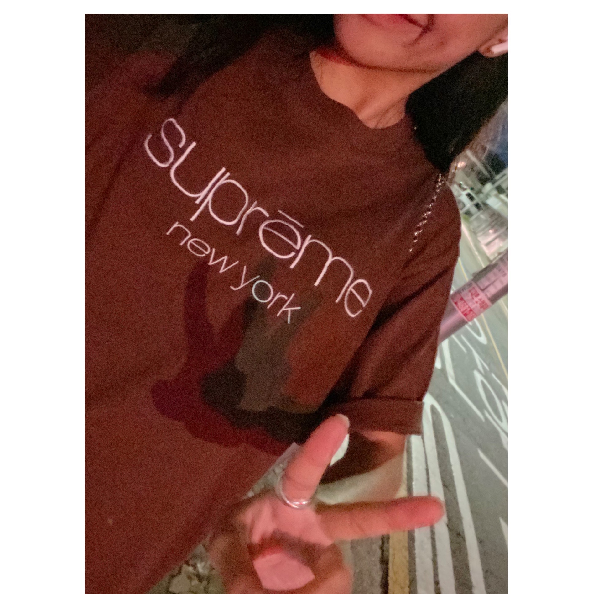 Supreme Classic Logo S/S Top Brown - 23FW 착용 스타일