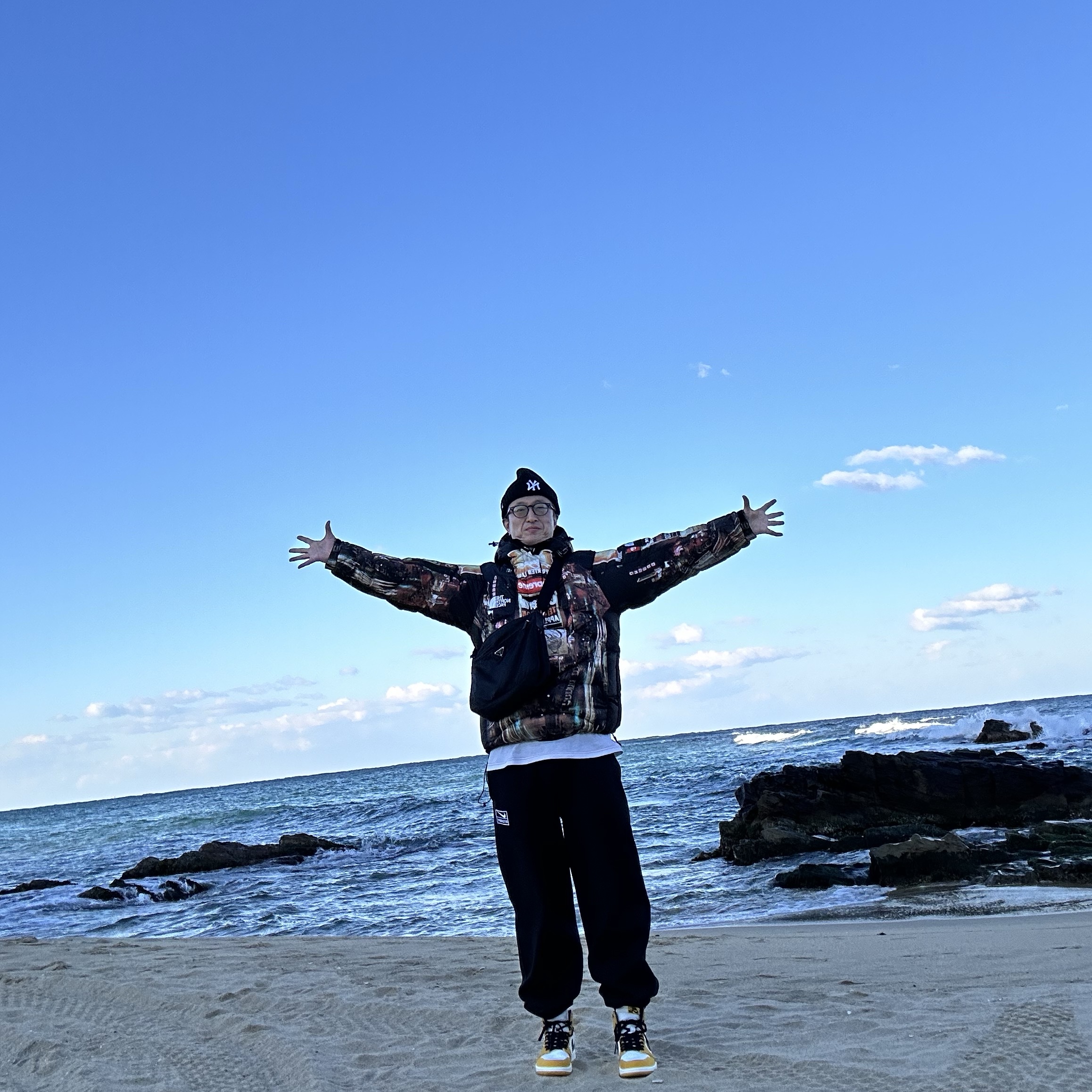 Supreme x The North Face 800-Fill Half Zip Hooded Pullover Times Square - 22FW, Nike x Stussy NRG Washed Fleece Pants Black (DO5296-010) 착용 스타일