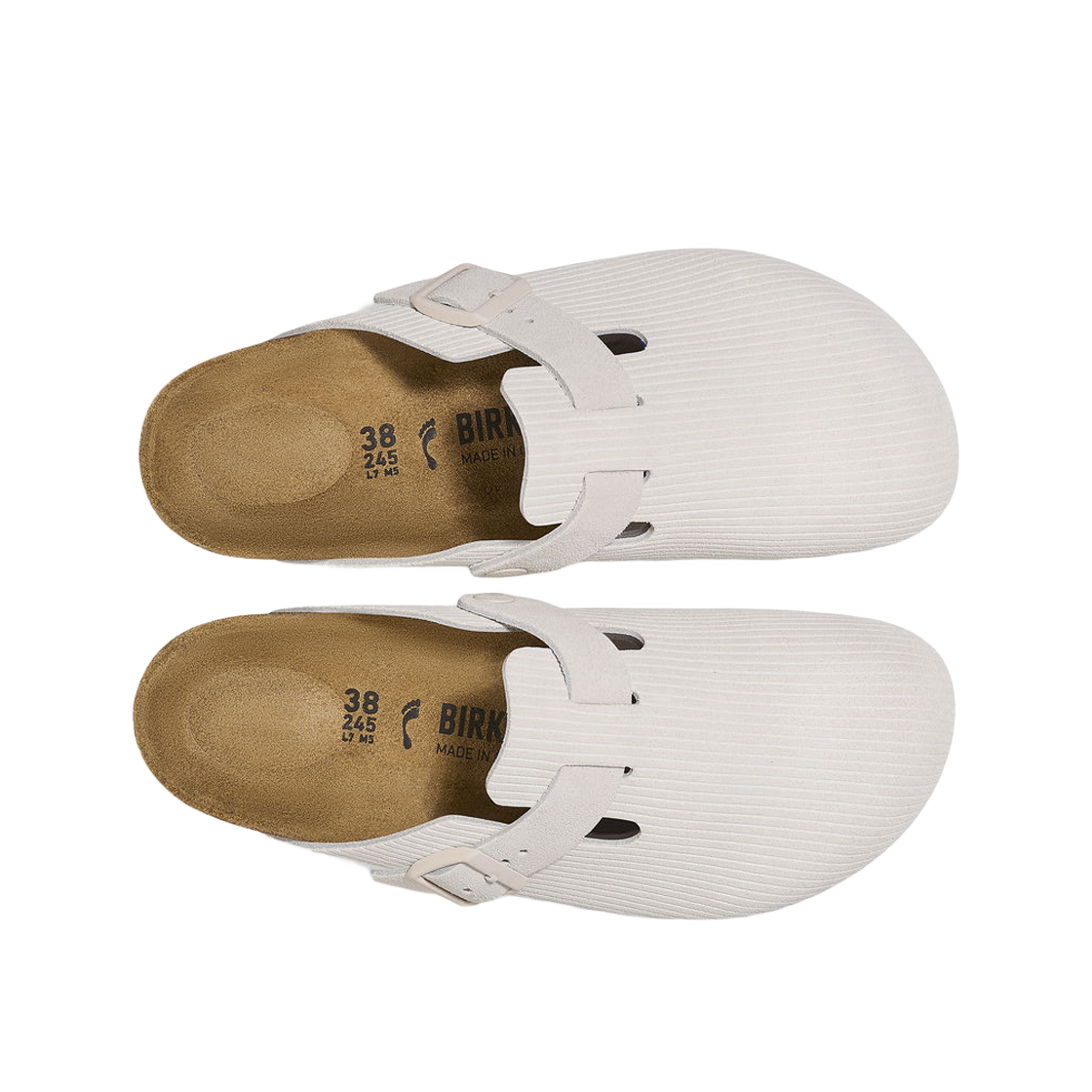 (W) 버켄스탁 보스턴 스웨이드 엠보스드 코듀로이 앤티크 화이트 - 내로우((W) Birkenstock Boston Suede Embossed Corduroy Antique White - Narrow) - 2