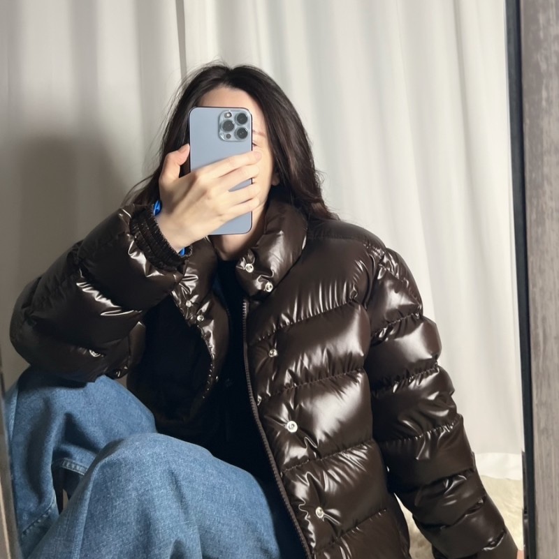 Moncler Lule Short Down Jacket Brown - 23FW 착용 스타일