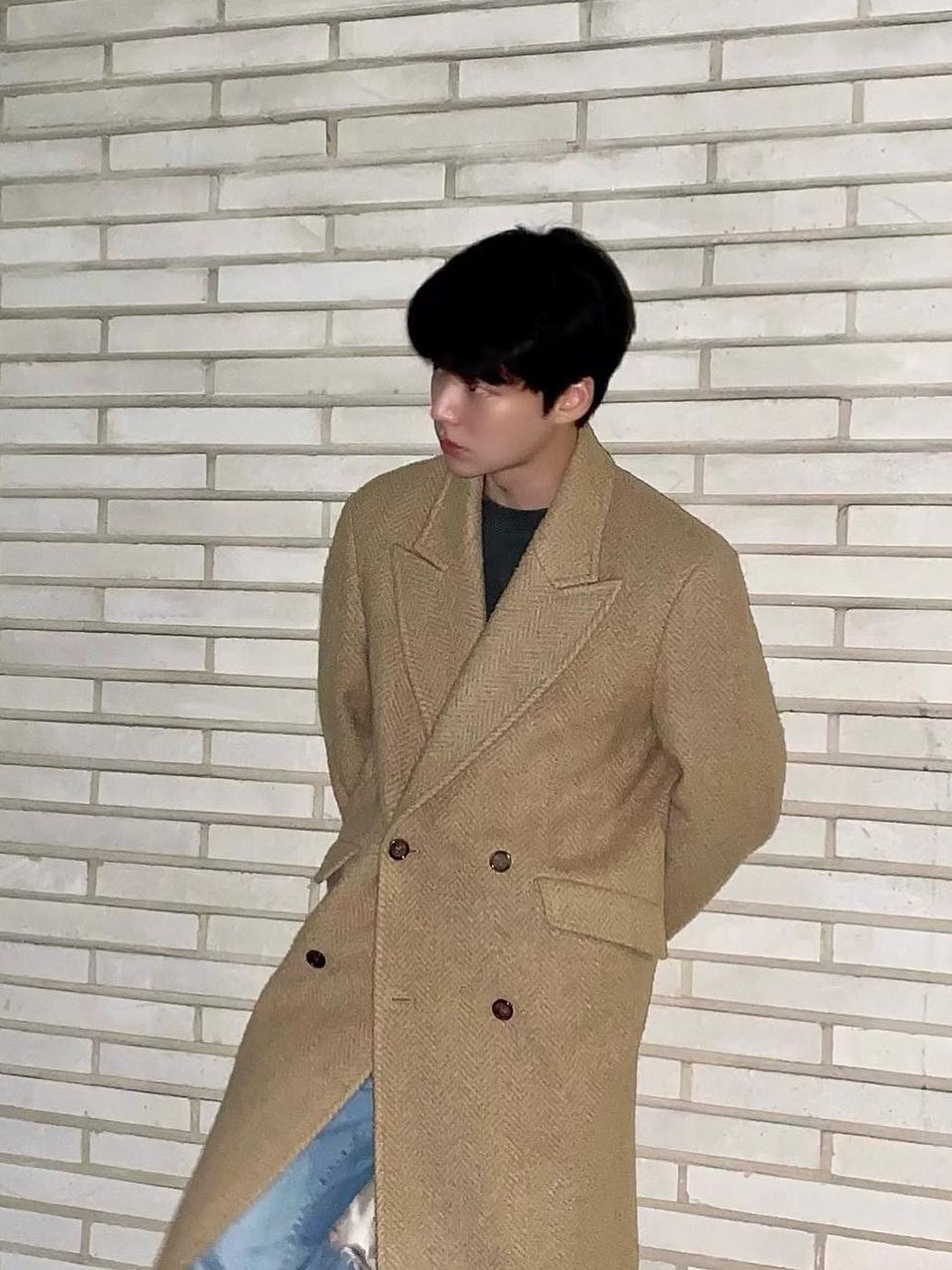 Our Legacy Dolphin Coat Slyly Herringbone Camel, Undermycar Legion.02 Balmacaan Oversized Wool Coat Beige 착용 스타일 - 2