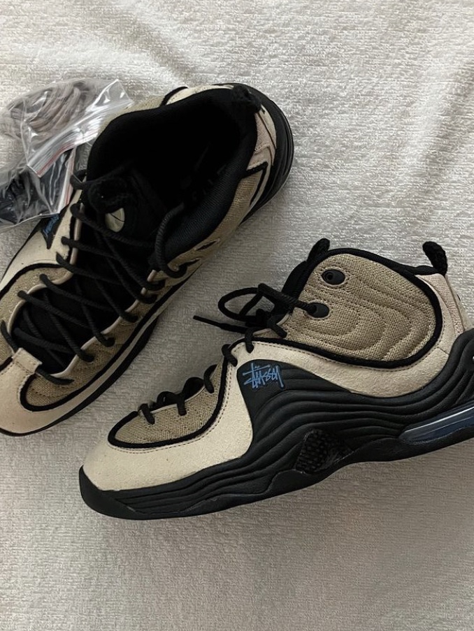 Nike x Stussy Air Penny II Rattan and Limestone 착용 스타일