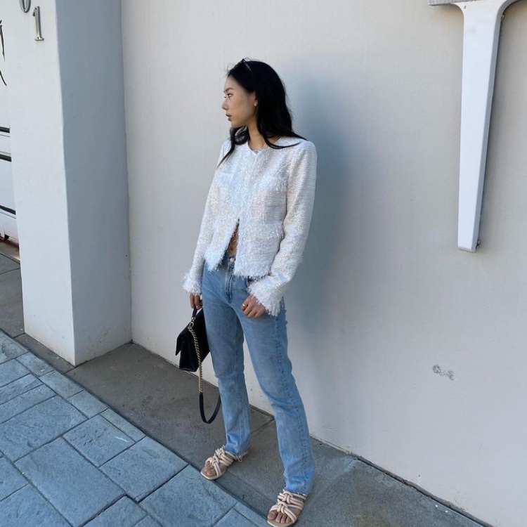 Agolde Women 90's Pinch Waist High Rise Straight Rigid Jean Navigate 착용 스타일 - 2
