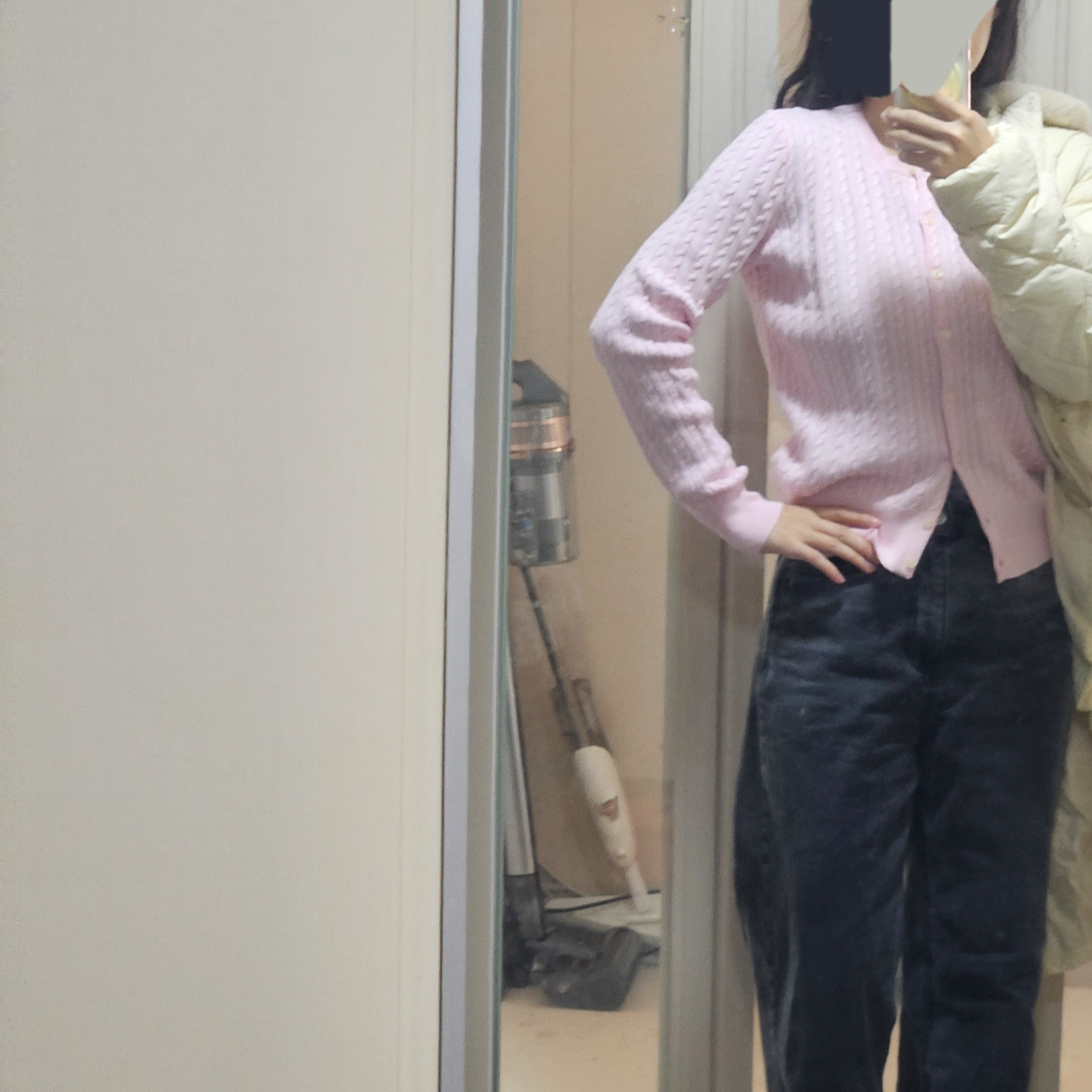 [30% 적립] Polo Ralph Lauren Children Mini Cable Cotton Cardigan Pink 착용 스타일