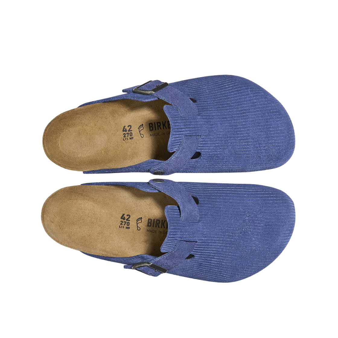 버켄스탁 보스턴 스웨이드 엠보스드 인디고 블루 - 레귤러(Birkenstock Boston Suede Embossed Indigo Blue - Regular) - 2