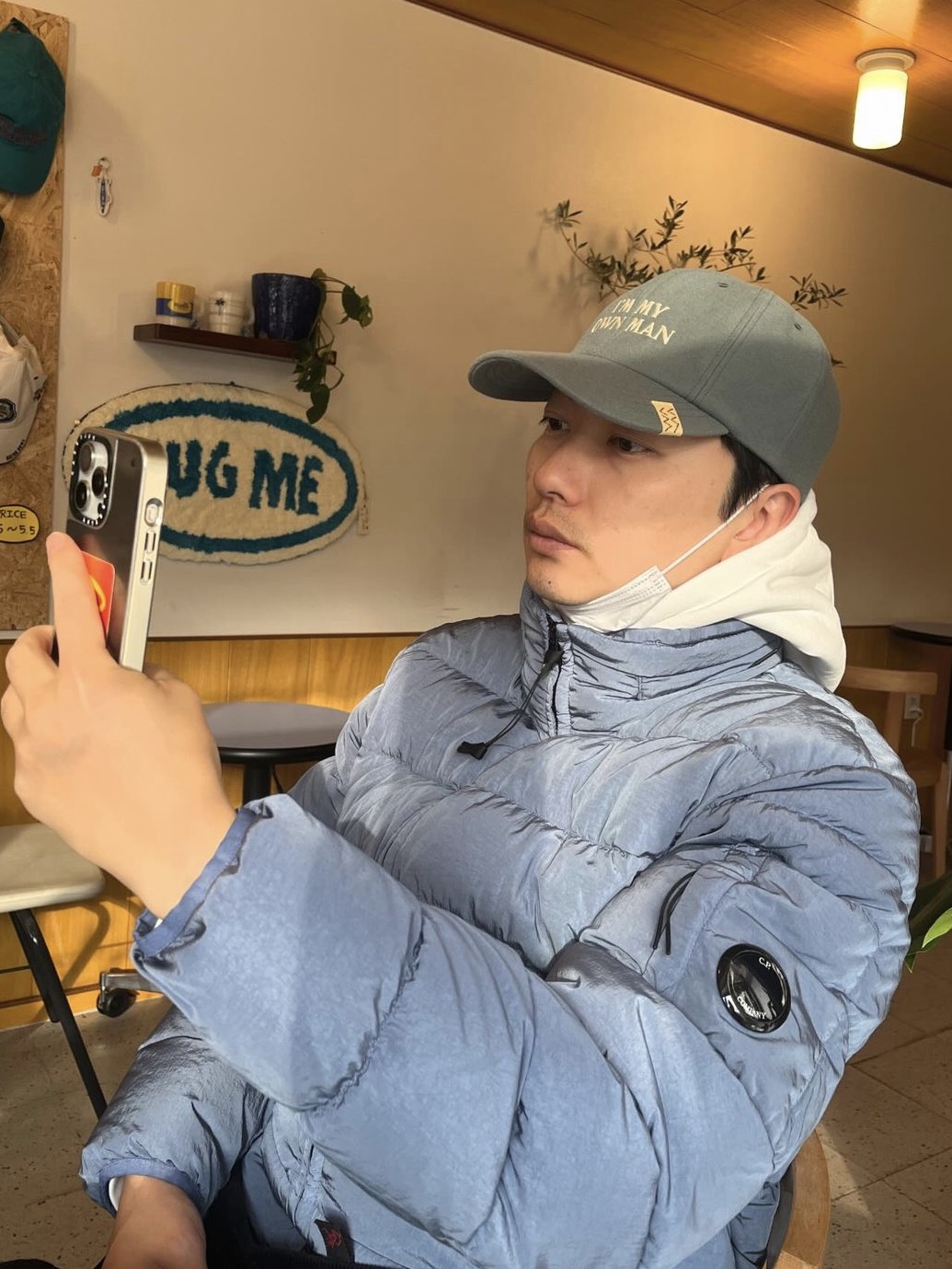 C.P. Company Eco-Chrome R Down Jacket Riviera Blue - 23FW 착용 스타일