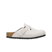Birkenstock Boston Suede Embossed Corduroy Antique White - Regular