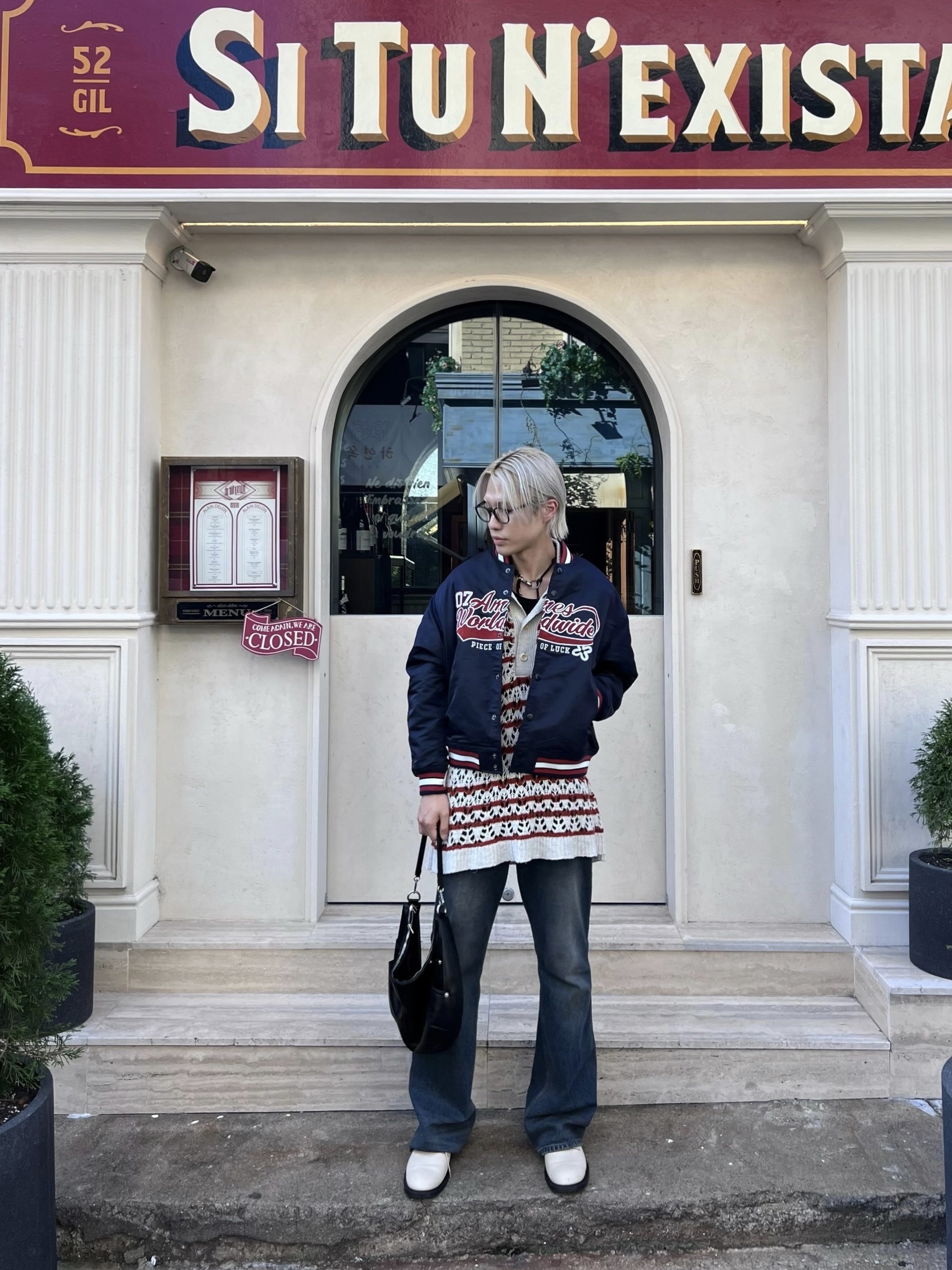Our Legacy Box Piquet Shortsleeve Zig Zag Stripe 착용 스타일 - 3