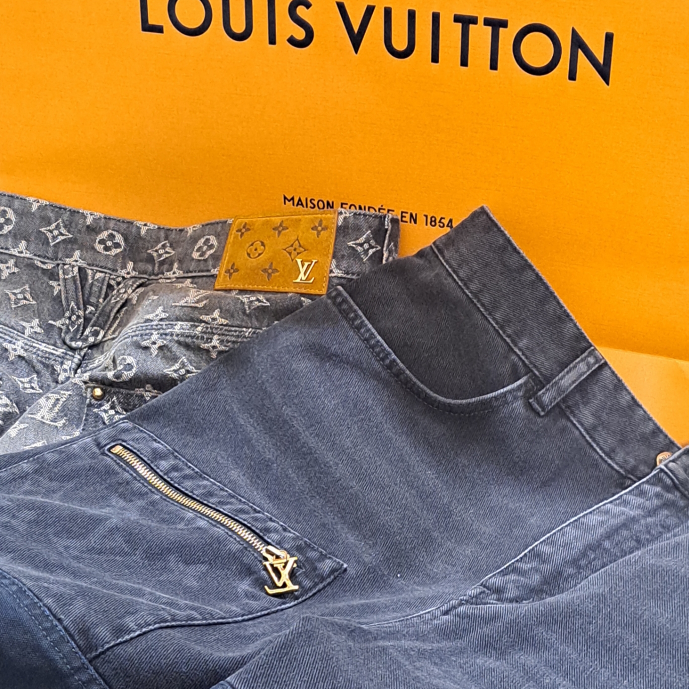 Louis Vuitton Baggy Denim Pants Black, Louis Vuitton Damier Denim Skate Pants Indigo 착용 스타일