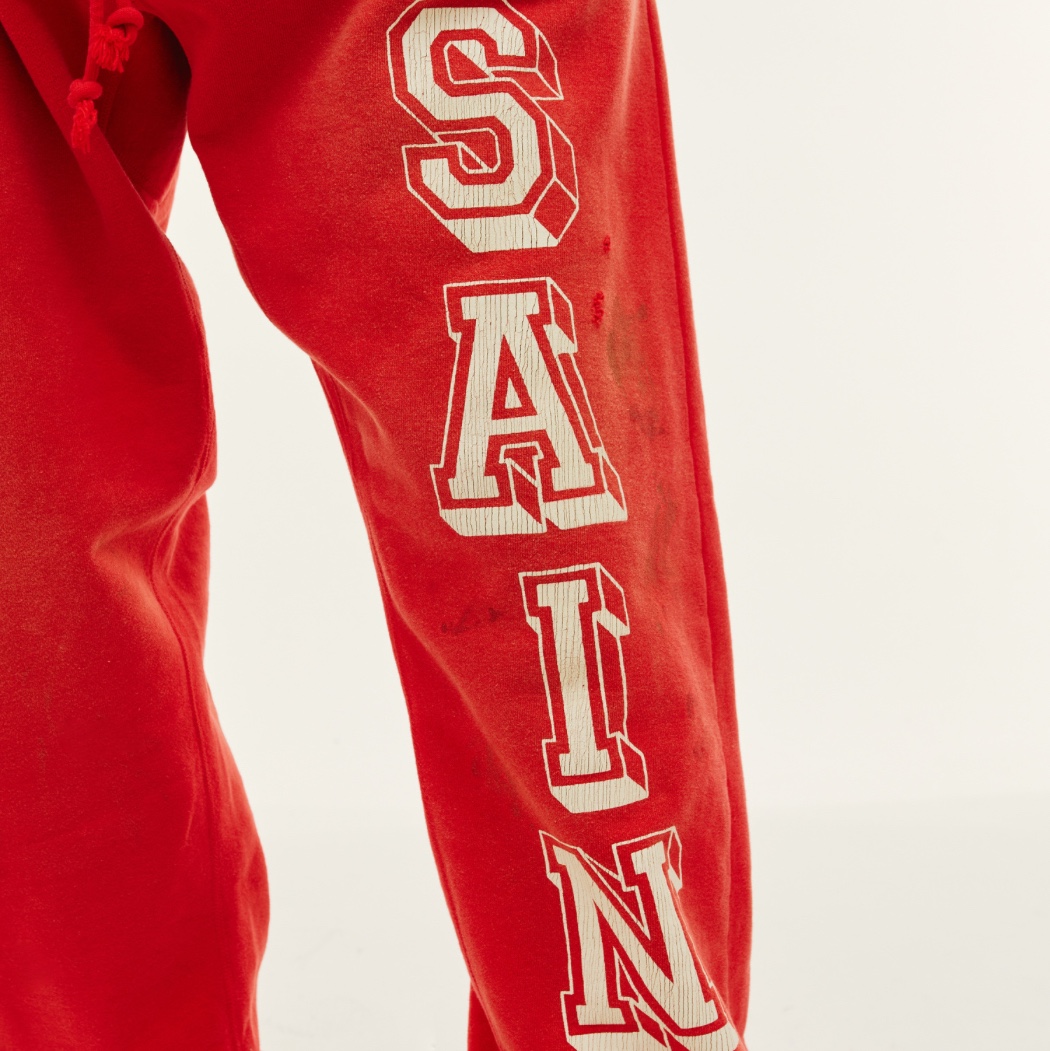 Saint Mxxxxxx Sweatpants Logo Gray - 23AW 착용 스타일 - 2