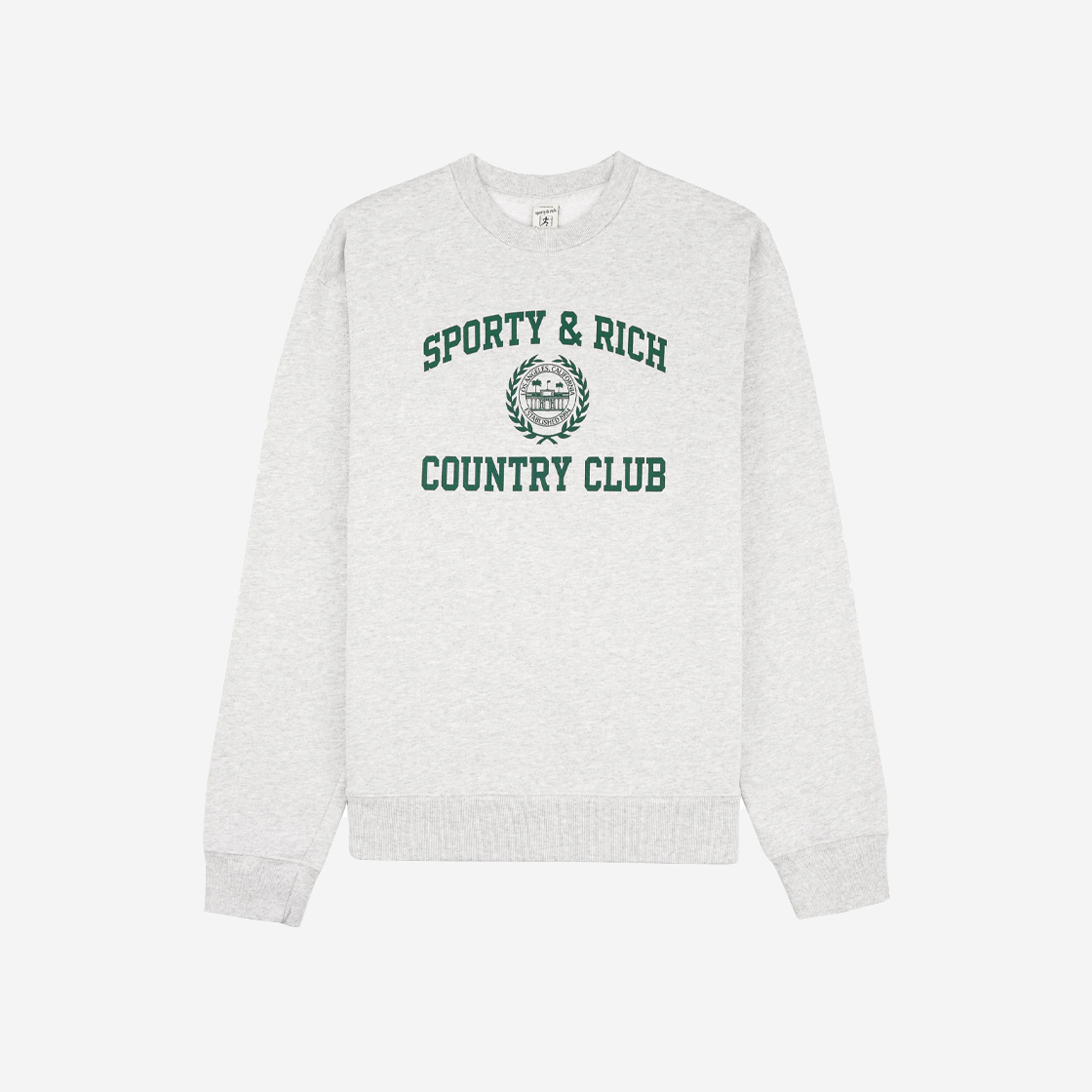 CRAW2319HG Sporty & Rich Varsity Crest Crewneck Heather Gray