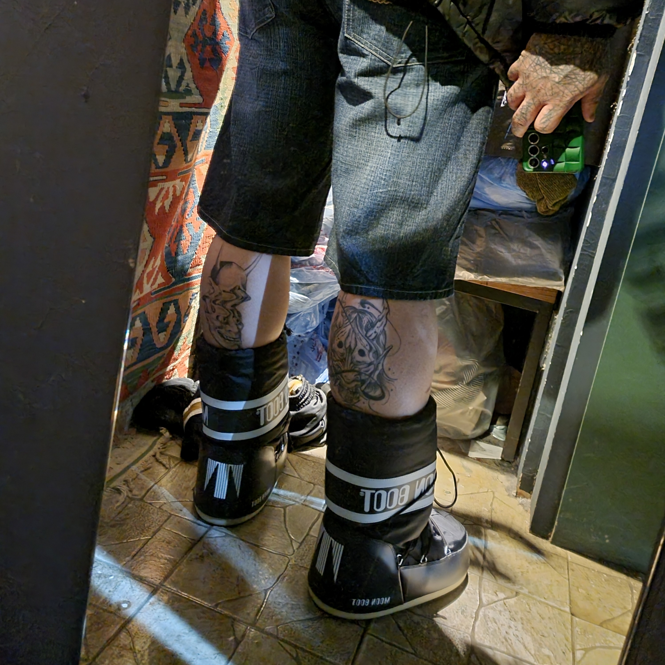 (W) Moon Boot Icon Nylon Boots Black 착용 스타일
