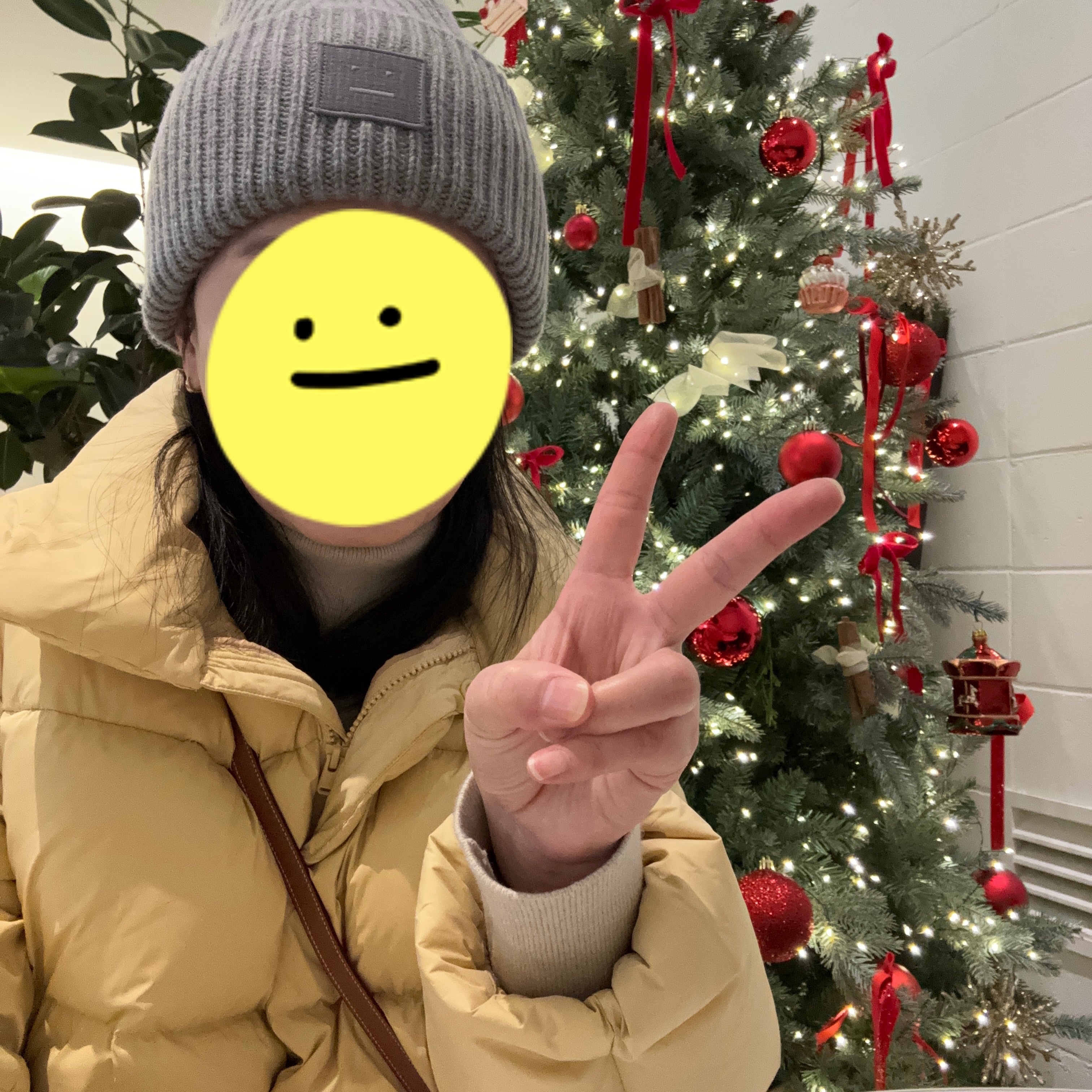 Acne Studios Large Face Logo Beanie Grey Melange 착용 스타일