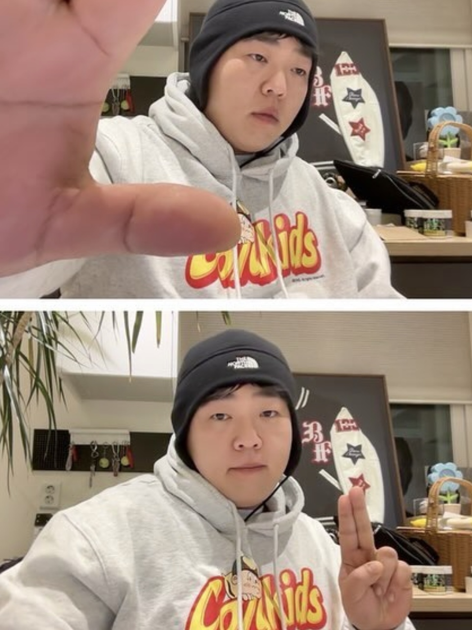 The North Face Fleece Earmuff Beanie Black 착용 스타일