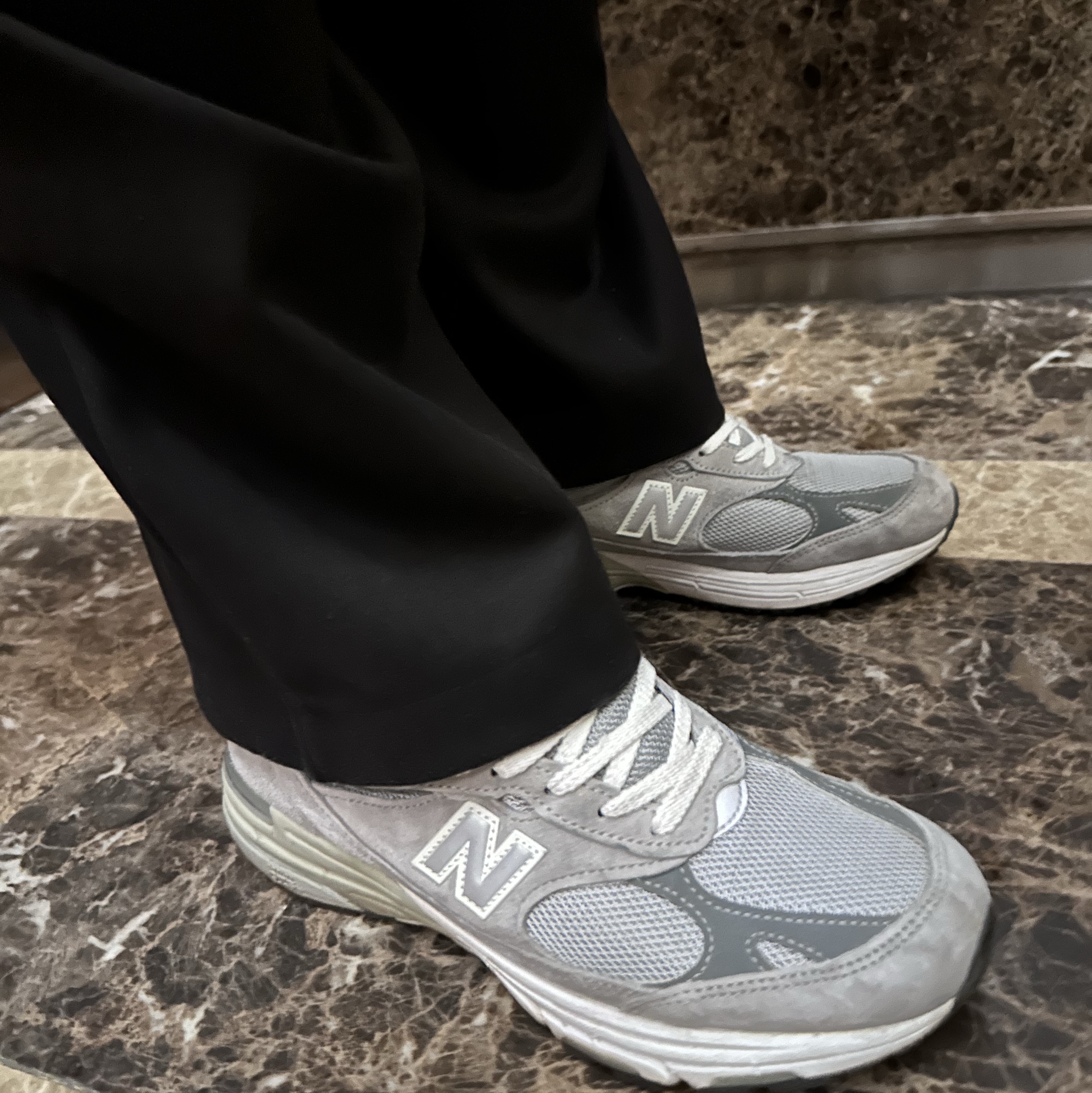 New Balance 993 Made in USA Grey - D Standard 착용 스타일 - 2