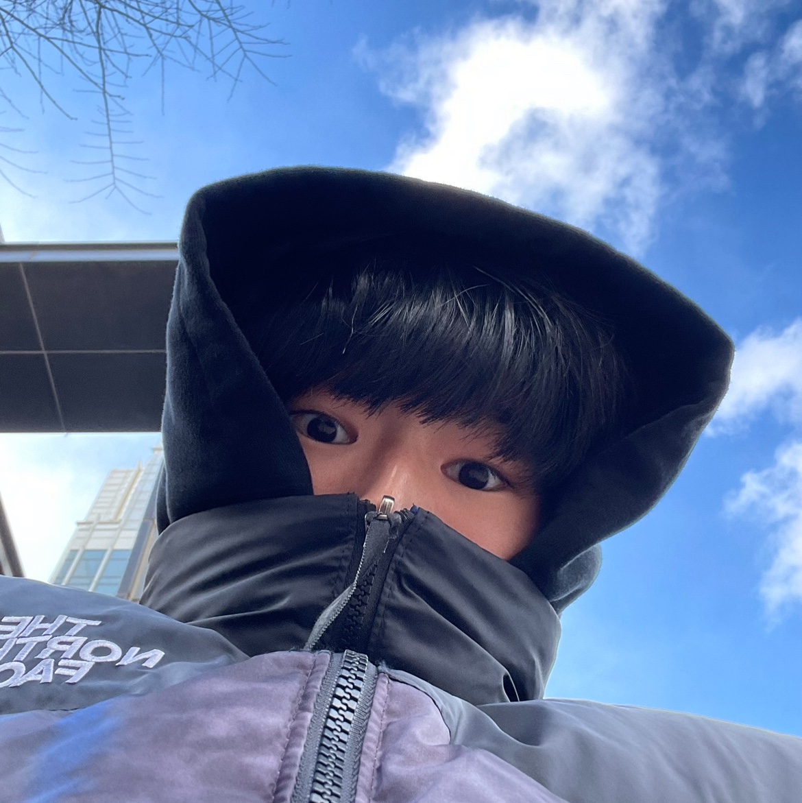The North Face 1996 Novelty Nuptse Jacket Deep and Deep Navy, Sony WH-1000XM4 Black (Korean Ver.) 착용 스타일 - 1