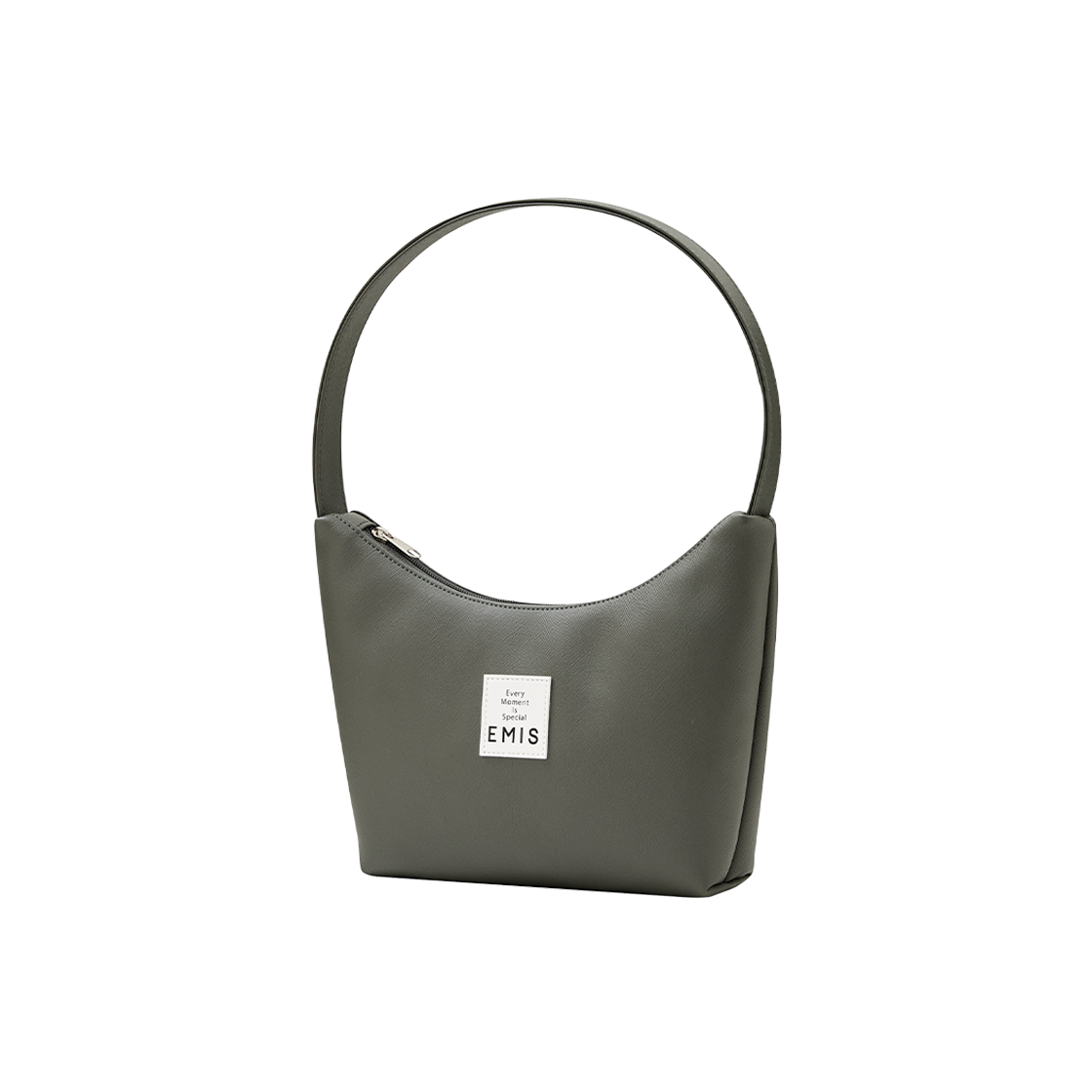 Emis New Leather Hobo Bag Gray Khaki 상세 이미지 2