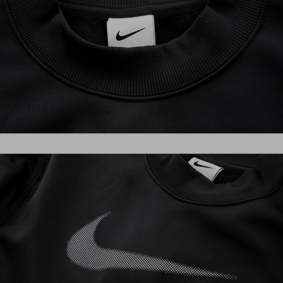 (W) Nike Therma-Fit All Time GX Crew Sweatshirts Black - Asia 착용 스타일 - 3