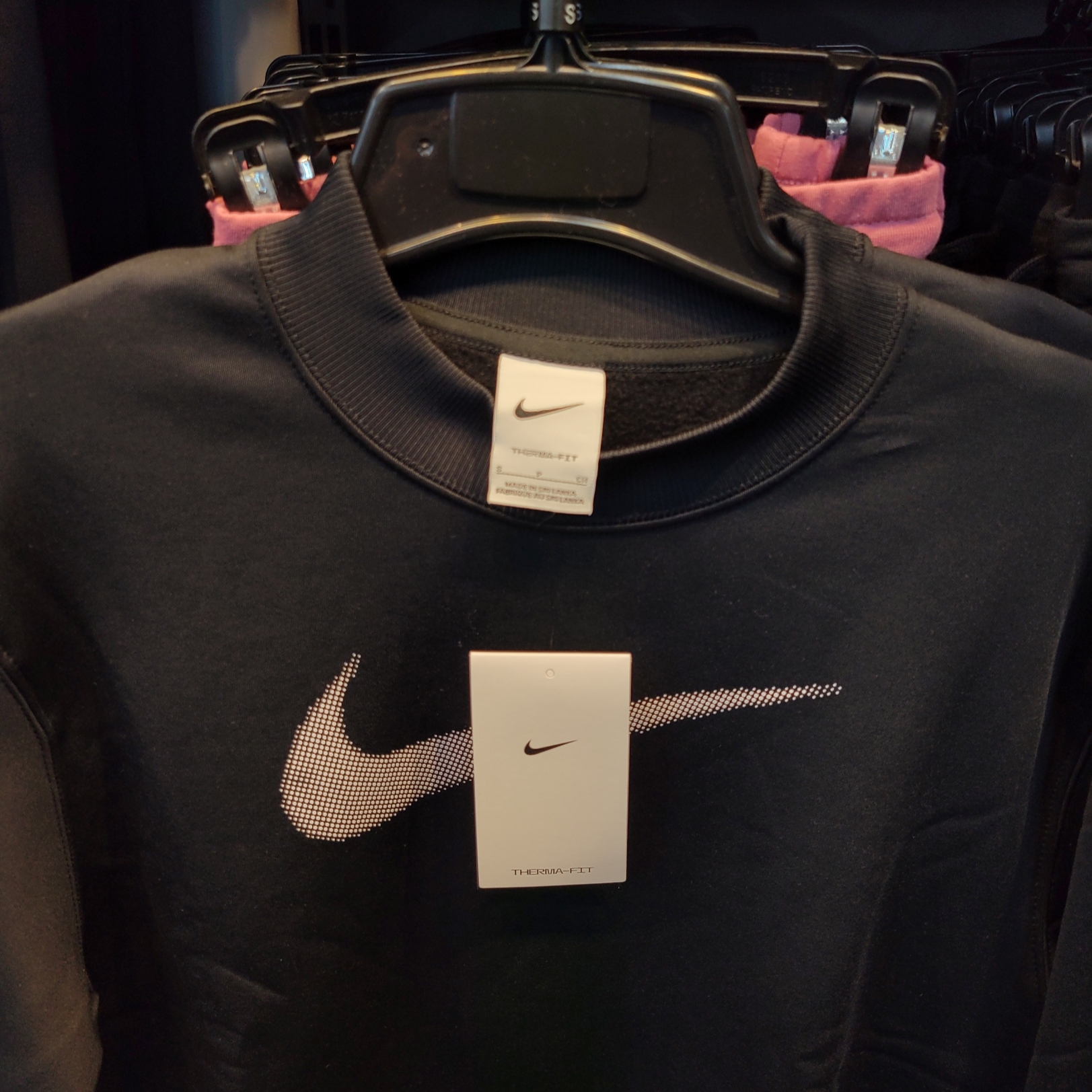 (W) Nike Therma-Fit All Time GX Crew Sweatshirts Black - Asia 착용 스타일 - 5