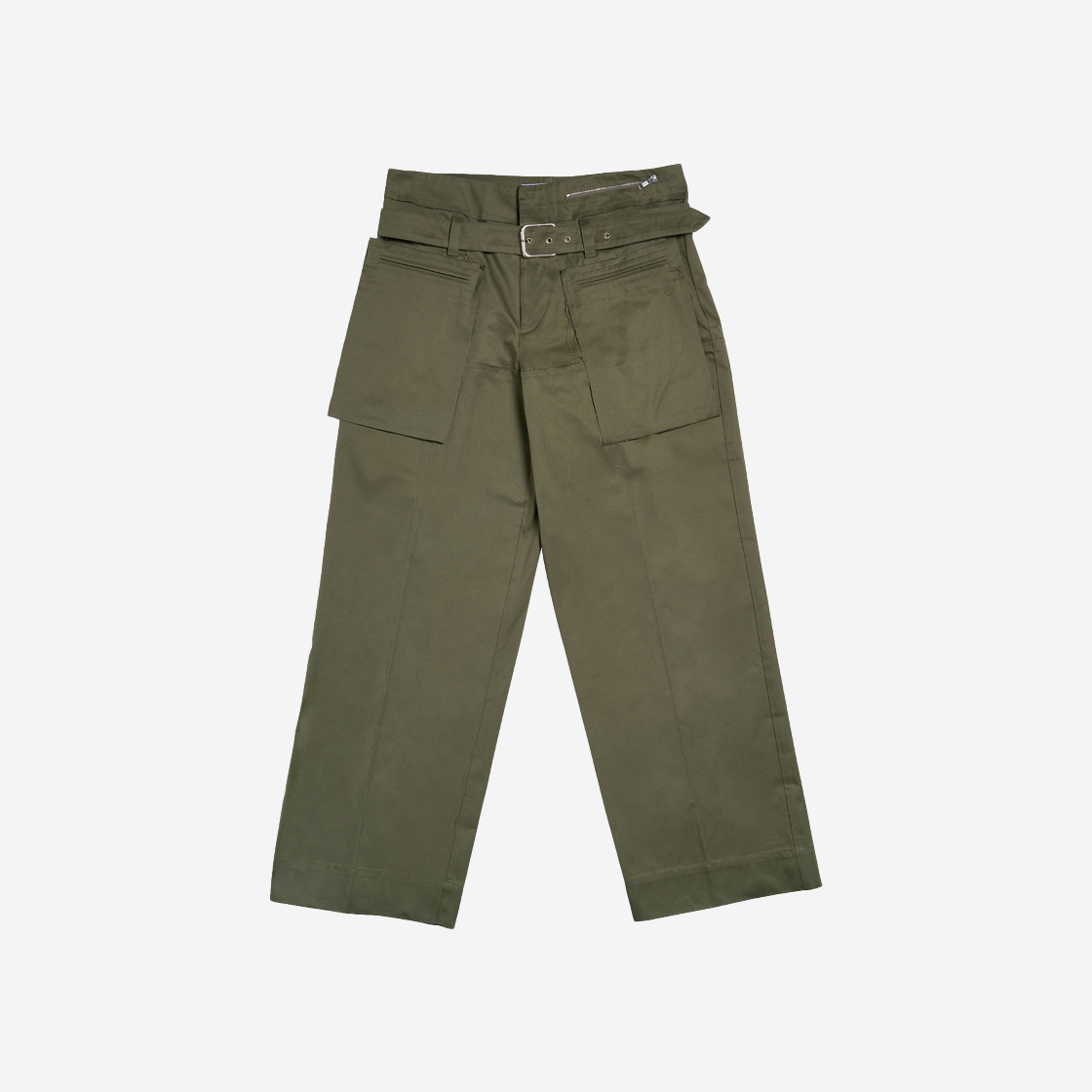 PA43 TW16A23 KAK Bluemarble Belted Pocket Pants Khaki