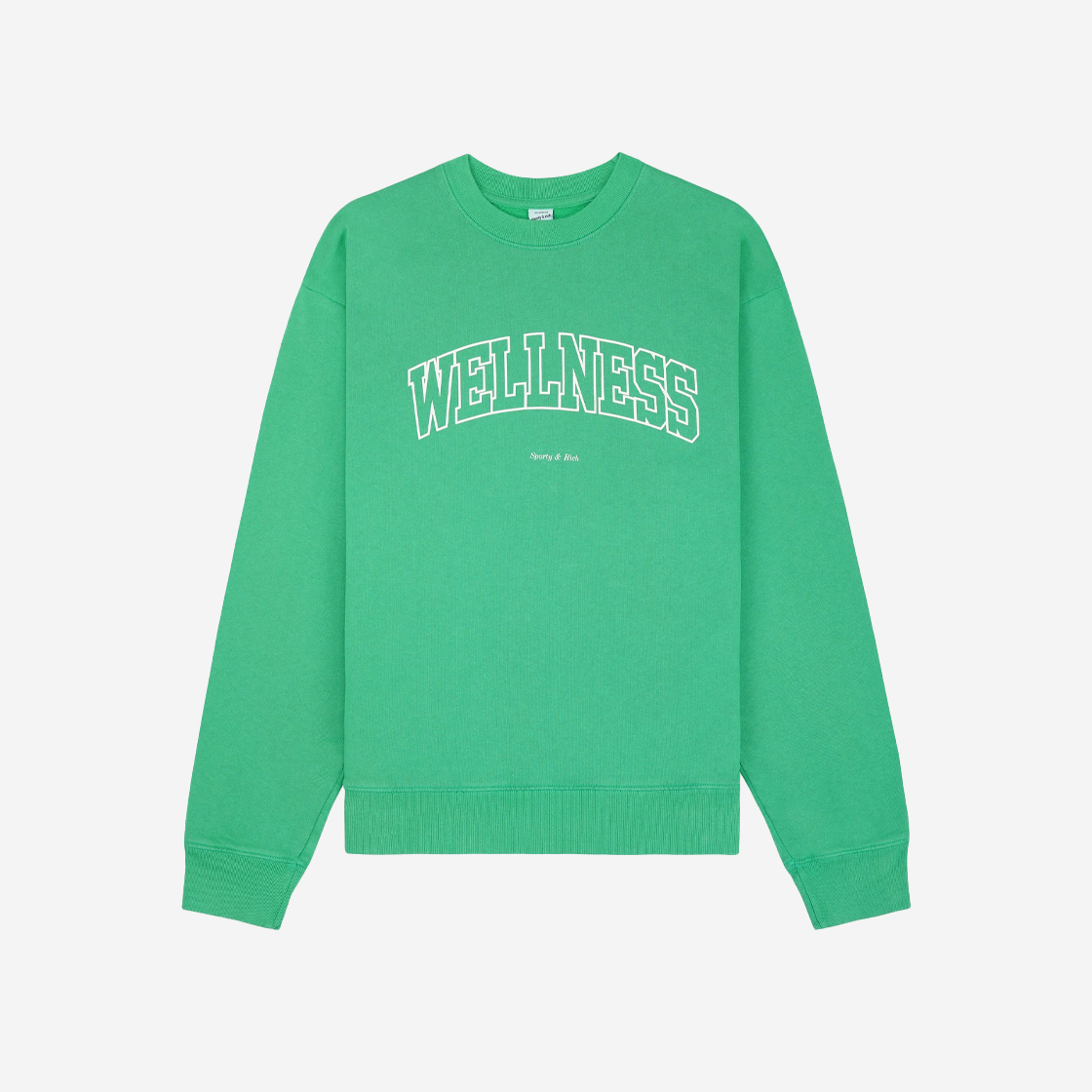 CRAW2359VE Sporty & Rich Wellness Ivy Crewneck Verde White