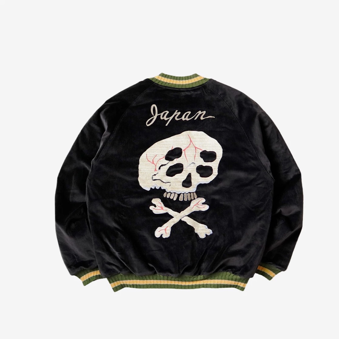 Palace x Y-3 Reversible Souvenir Jacket Navy Cream - 22FW, Kapital Velveteen Sulfide Souvenir Rain Skull Jacket Black 착용 스타일 - 8