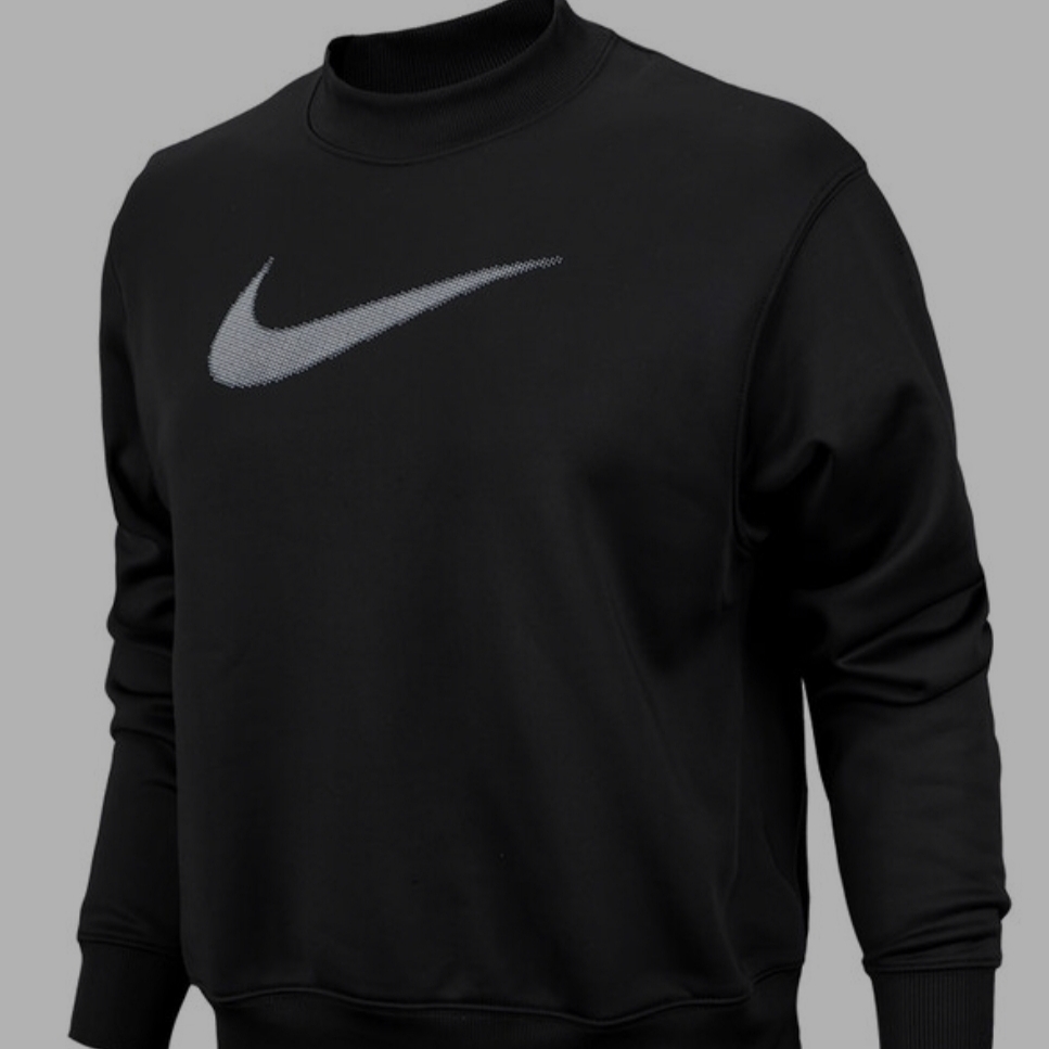 (W) Nike Therma-Fit All Time GX Crew Sweatshirts Black - Asia 착용 스타일 - 1