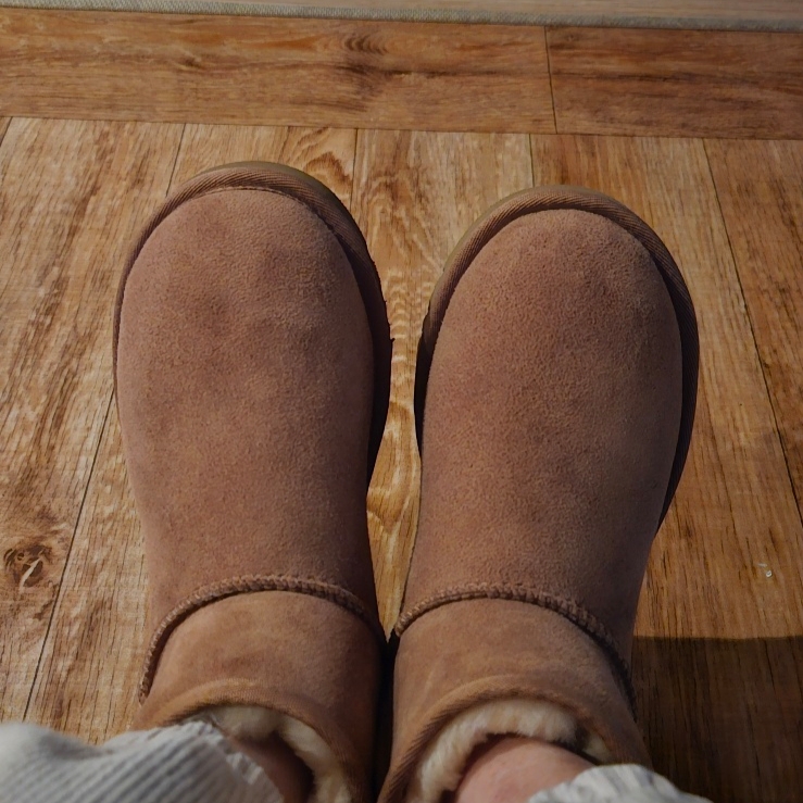 (W) UGG Classic Mini II Boots Chestnut 착용 스타일 - 1