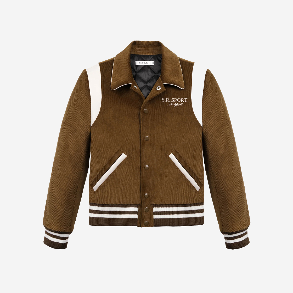 JAAW234TA Sporty & Rich Sr Sport Corduroy Varsity Jacket Brown