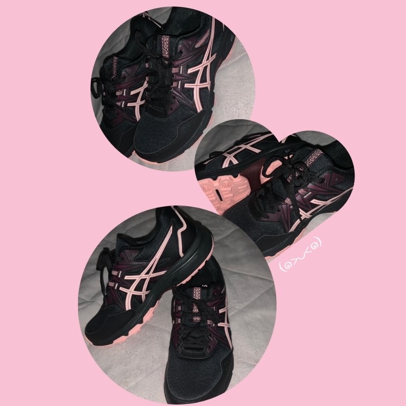 (W) Asics Gel-Venture 8 Black Frosted Rose 착용 스타일 - 1