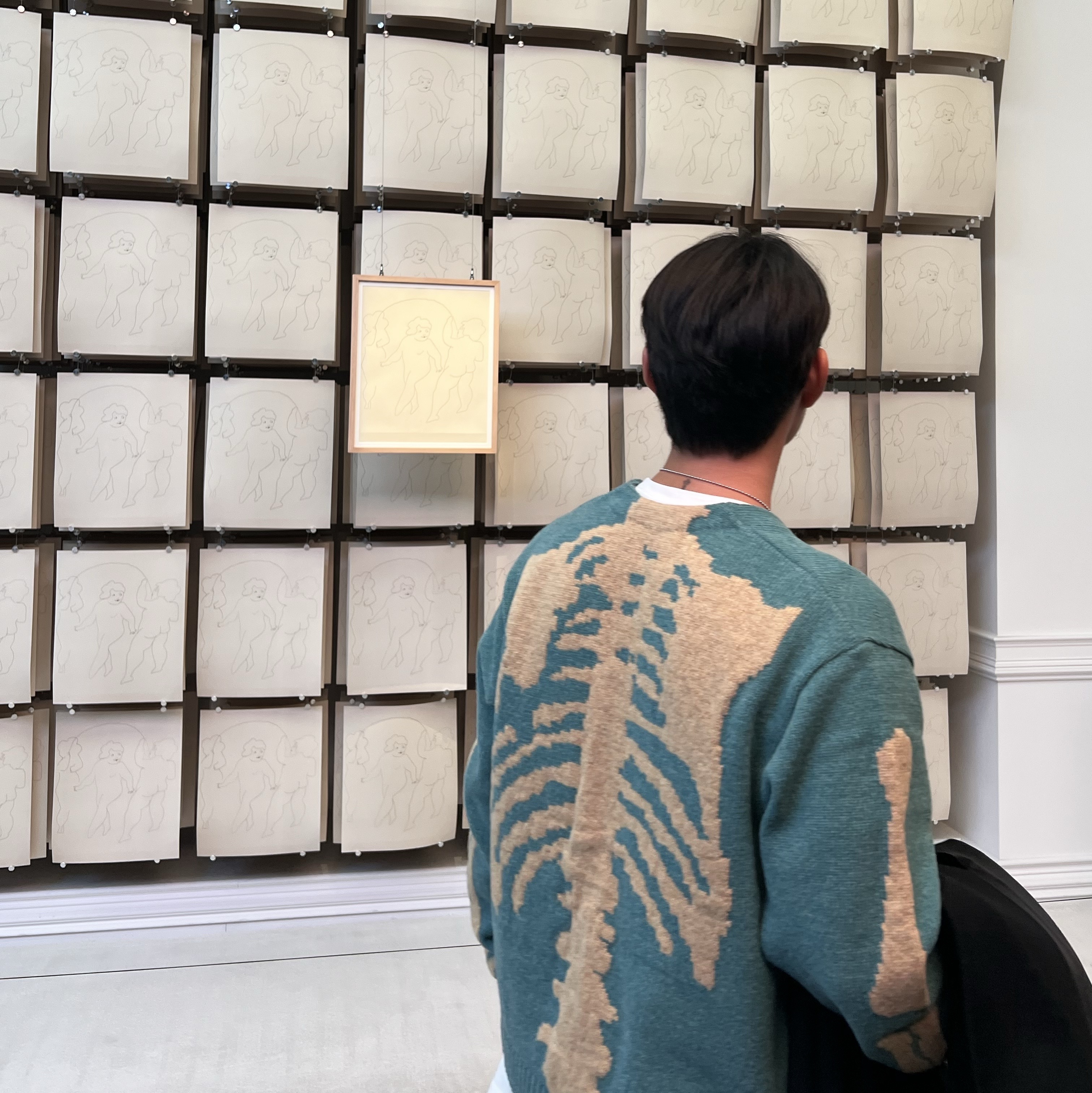 Kapital 5G Wool Bone Short Cardigan Saxophone 착용 스타일