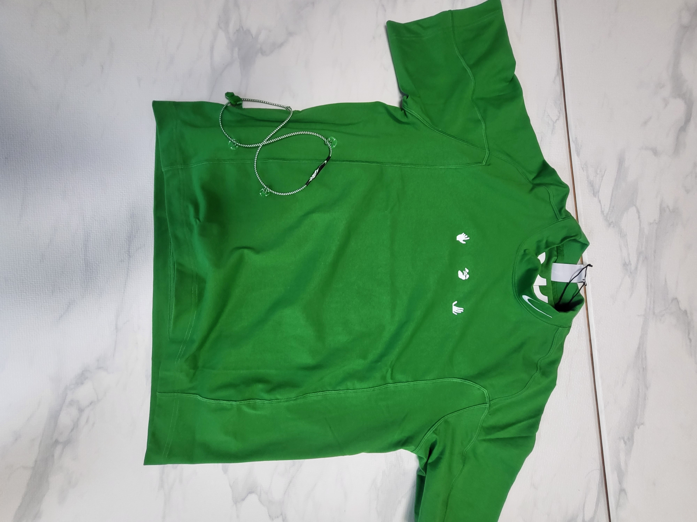 Nike x Off-White Mock Neck Short Sleeve Top Kelly Green - Asia 착용 스타일 - 1