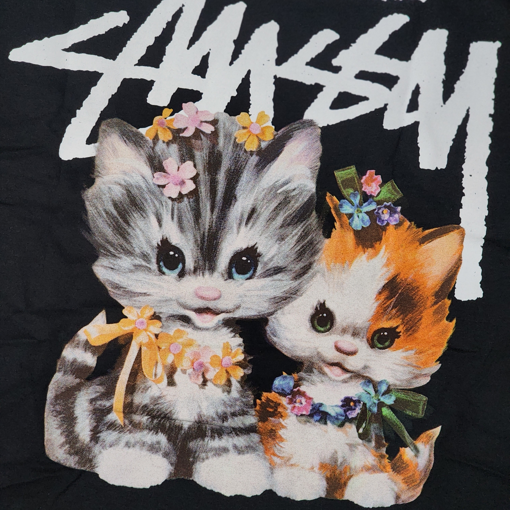 Stussy Kittens T-Shirt Black 착용 스타일 - 1