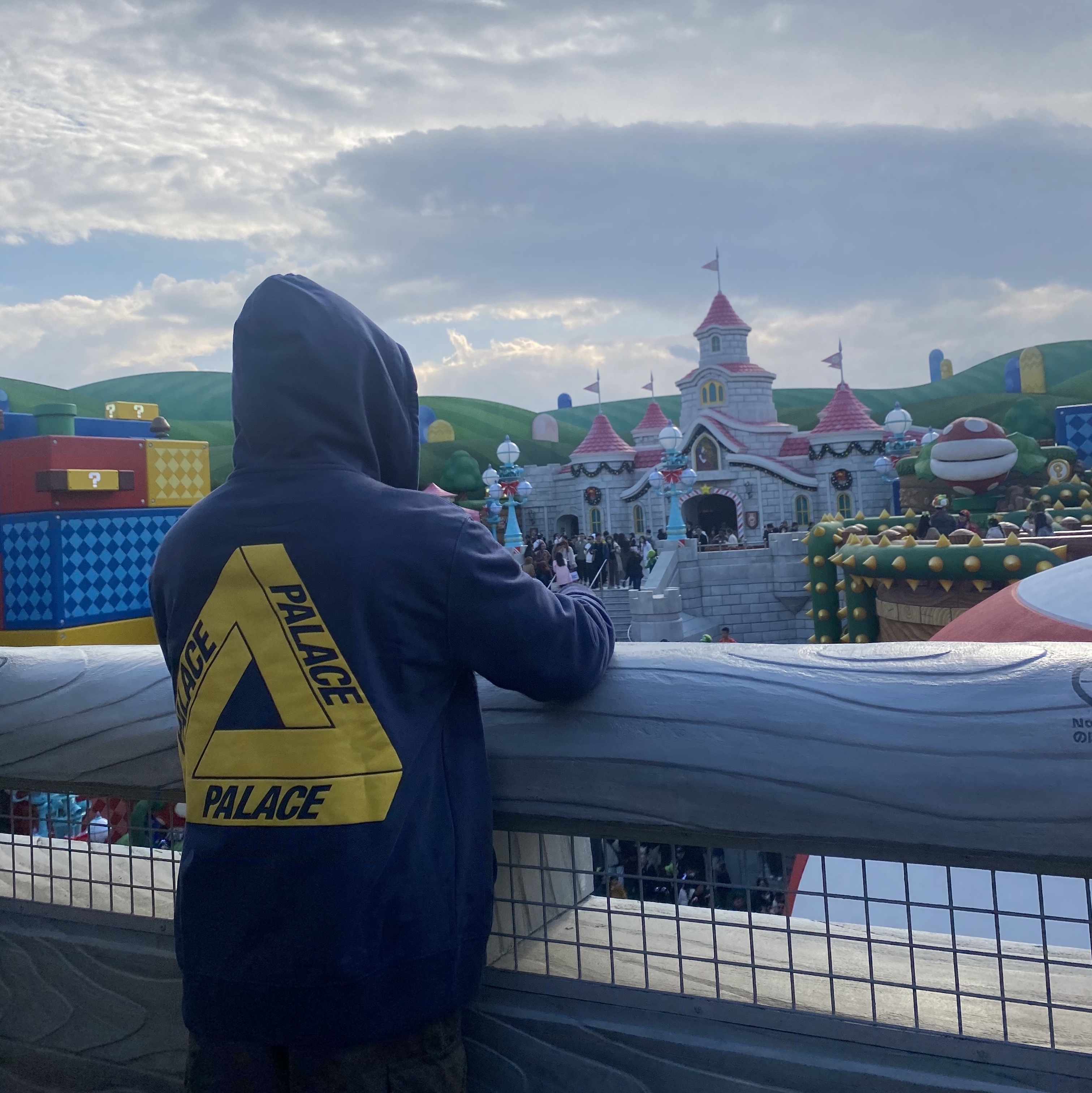 Palace Tri-Puff Print Zip Hood Navy - 23SS 착용 스타일