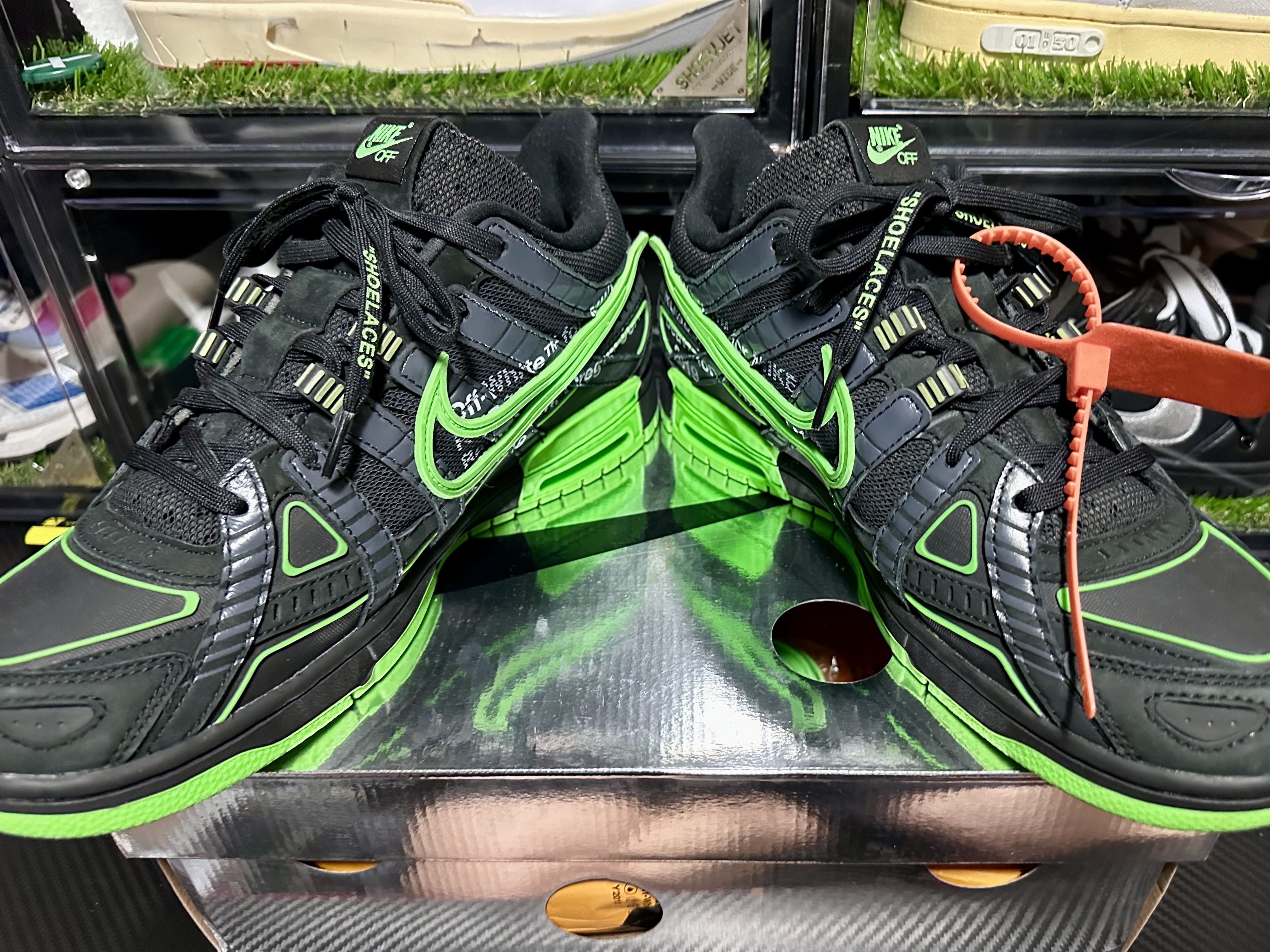 Nike x Off-White Air Rubber Dunk Green Strike 착용 스타일 - 2