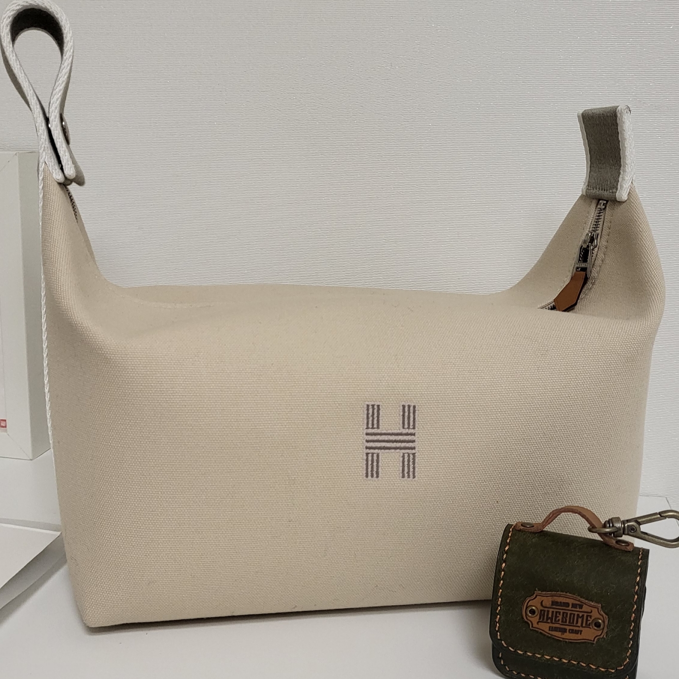 Hermes Large Bride-A-Brac Case Canvas & Naturel 착용 스타일