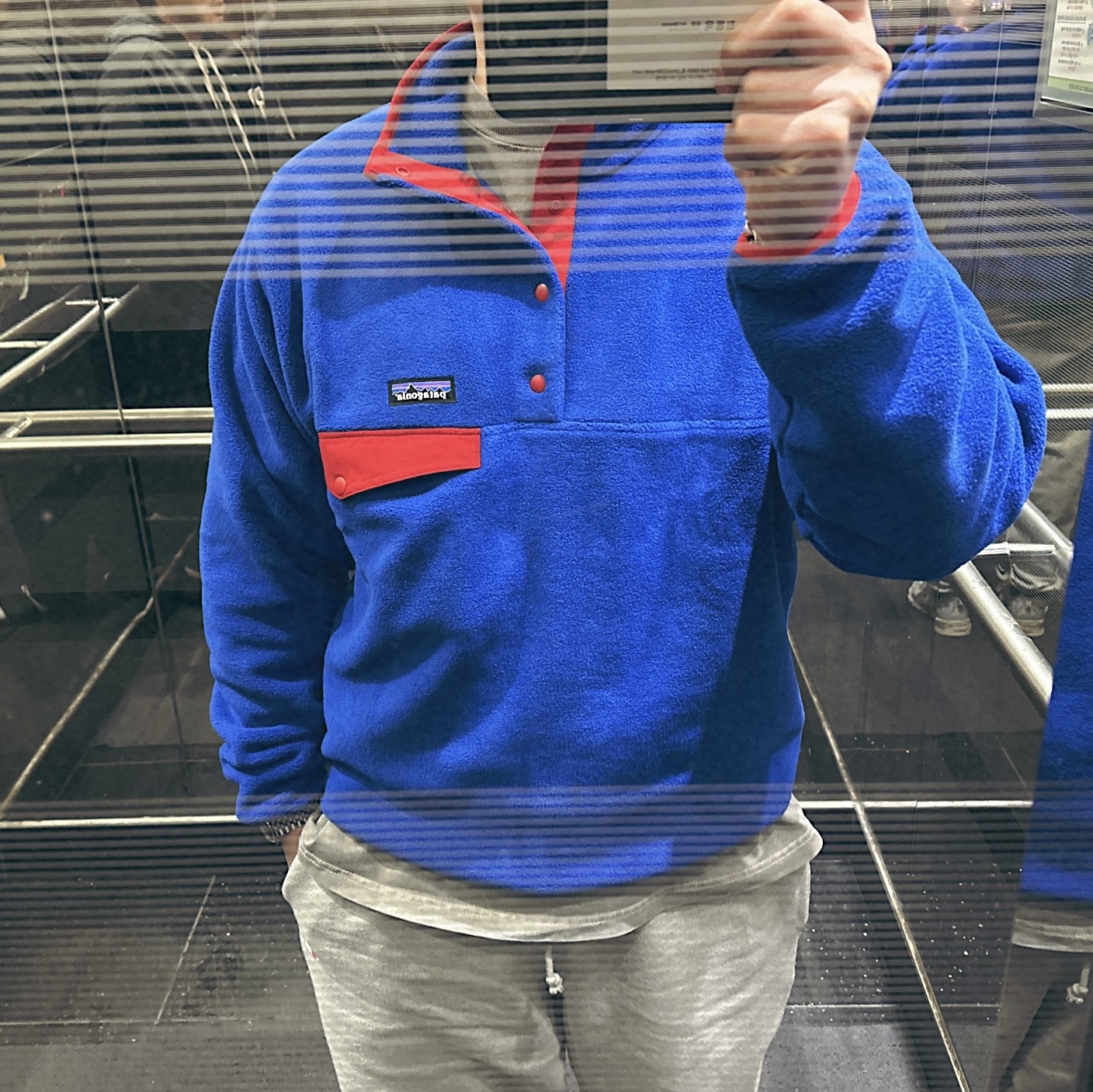 Patagonia Synchilla Snap-T Fleece Pullover Passage Blue 착용 스타일
